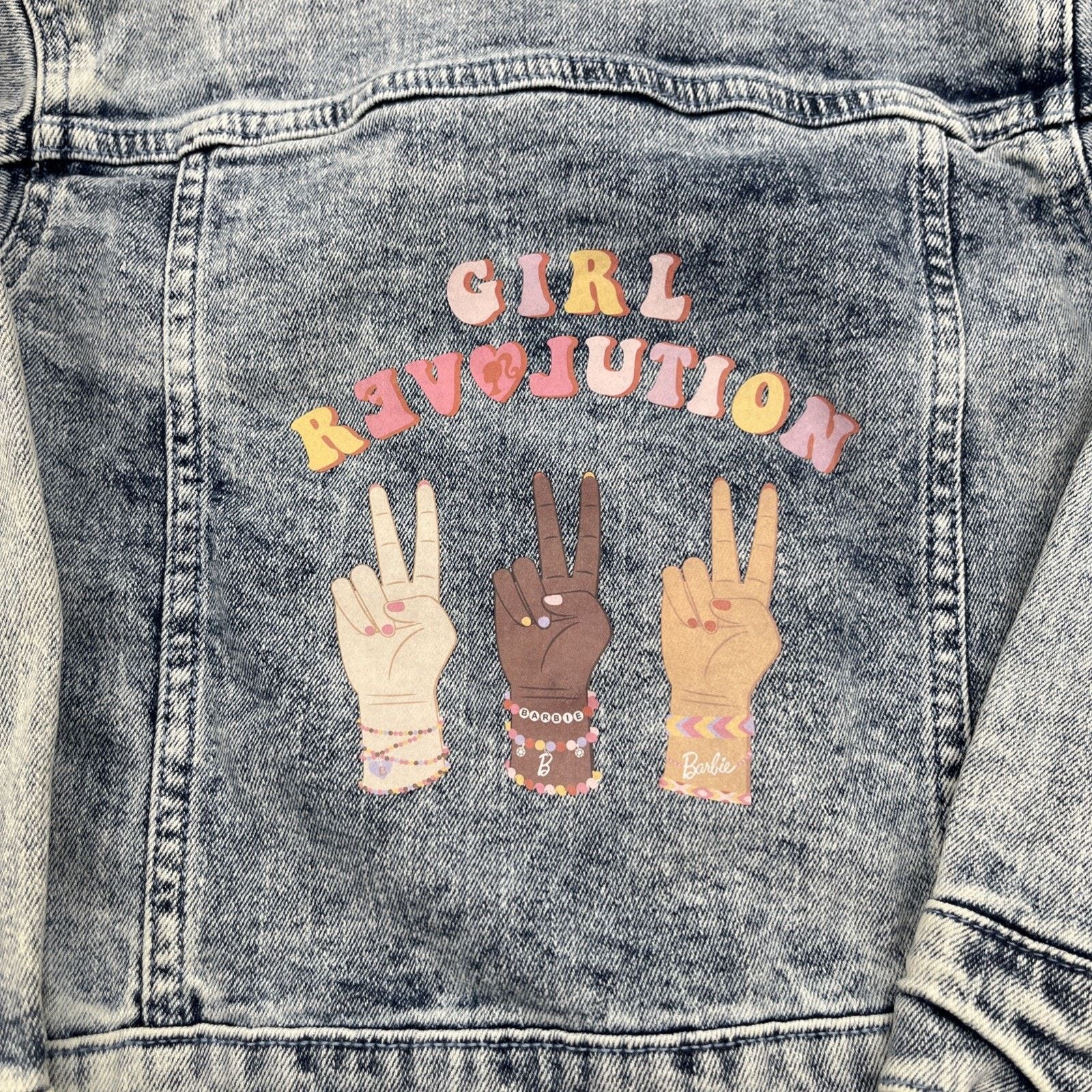 Disney Disney Barbie Girls Blue Graphic Jean Jacket Girl Revolution Size XS / US 0-2 / IT 36-38 - 5 Thumbnail