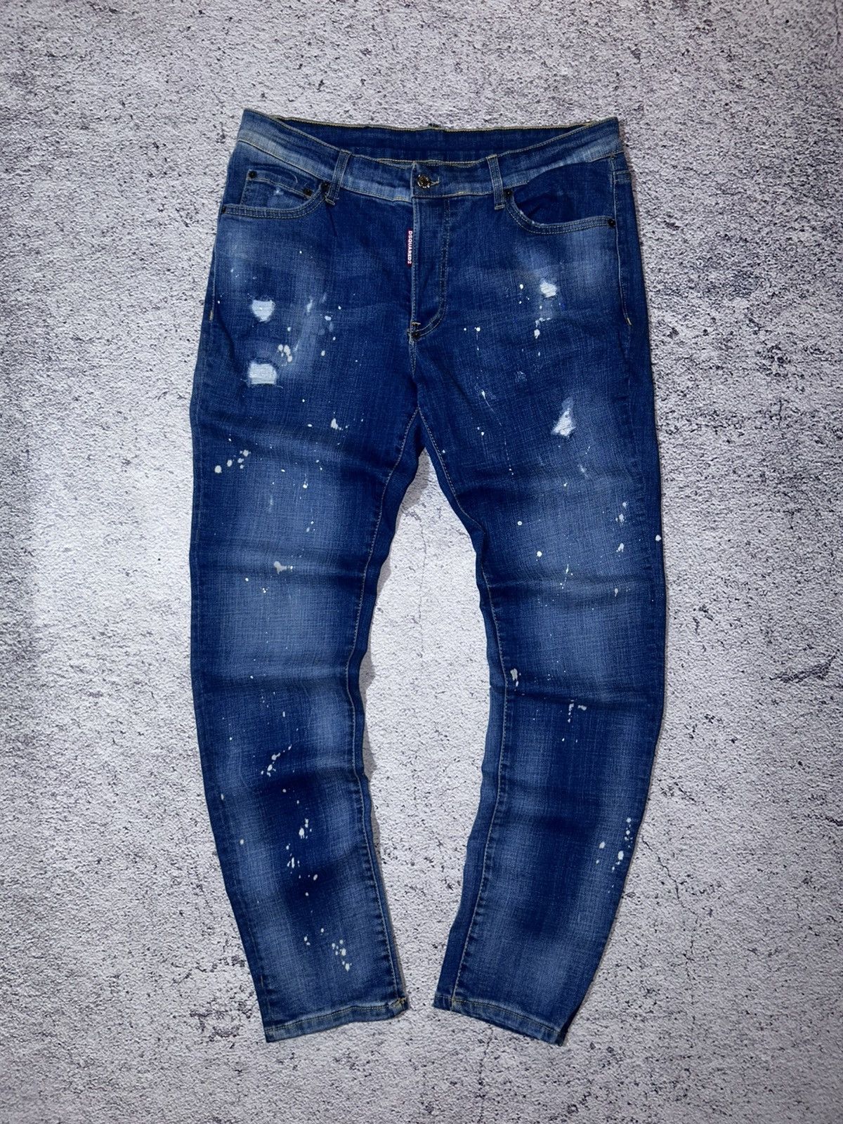 Dsquared2 DSQ2 Dsquared2 Slim Jean “D-6190” Distressed Paint-Splatter Size US 32 / EU 48 - 1 Thumbnail