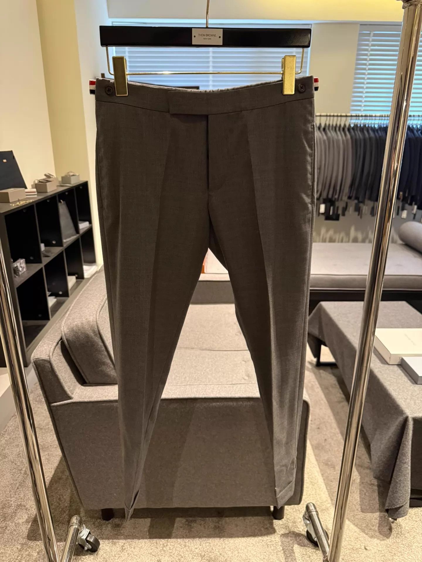Thom Browne Thom Browne Mid-Gray Slim Wool Trousers Size 0 Size US 28 / EU 44 - 1 Thumbnail