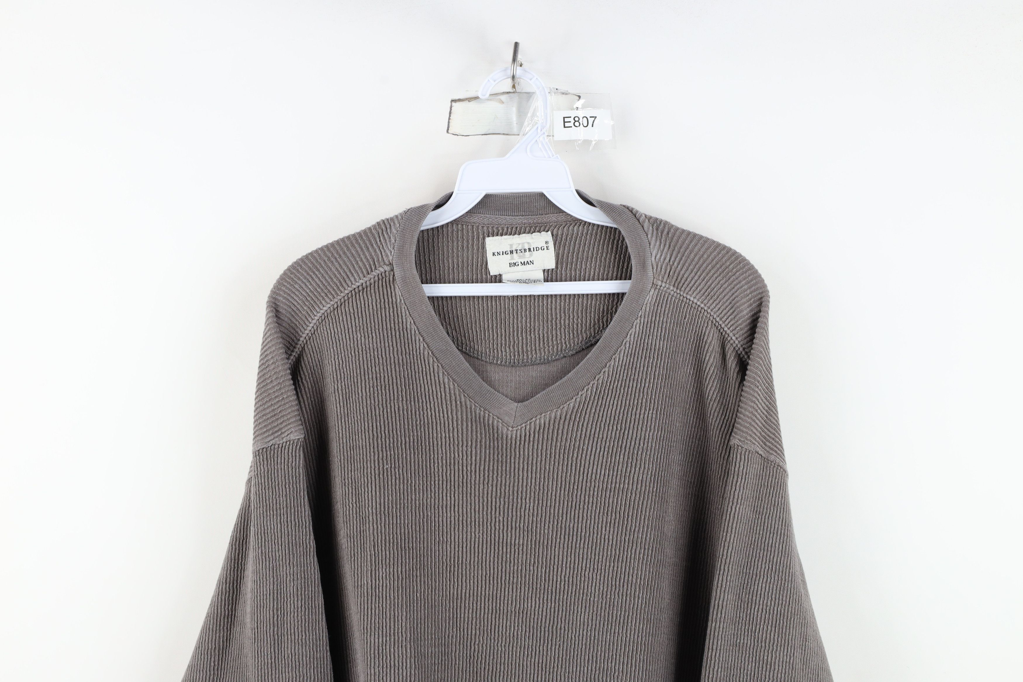 Vintage Vintage 90s Streetwear Blank Ribbed Knit Long Sleeve T-Shirt Size US XXL / EU 58 / 5 - 2 Thumbnail