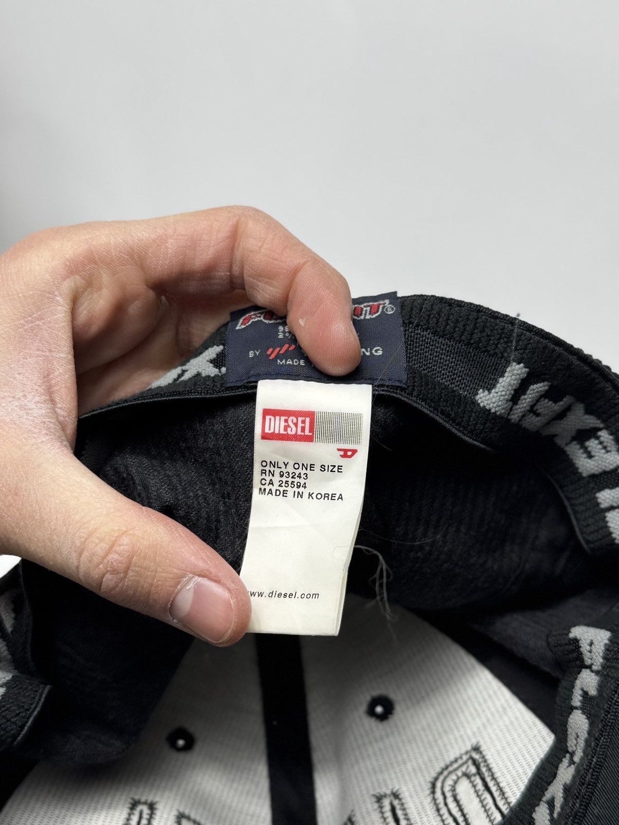 Diesel Diesel Black Velvet Corduroy Big Logo Black Cap Size ONE SIZE - 7 Thumbnail