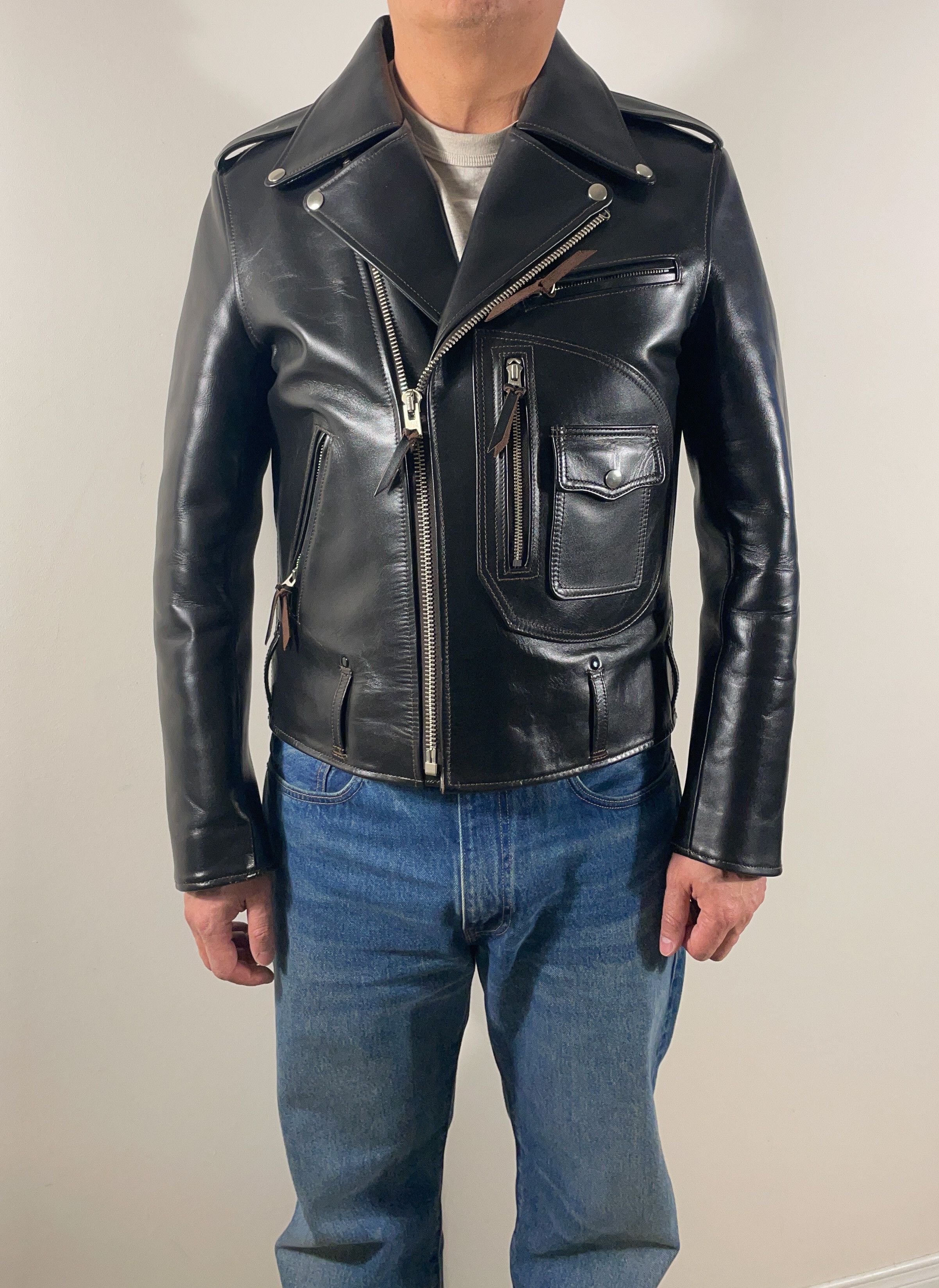 Y'2 Leather Y2 Leather D-Pocket Motorcycle Jacket (HR-55) - Size 42 Size US L / EU 52-54 / 3 - 2 Thumbnail