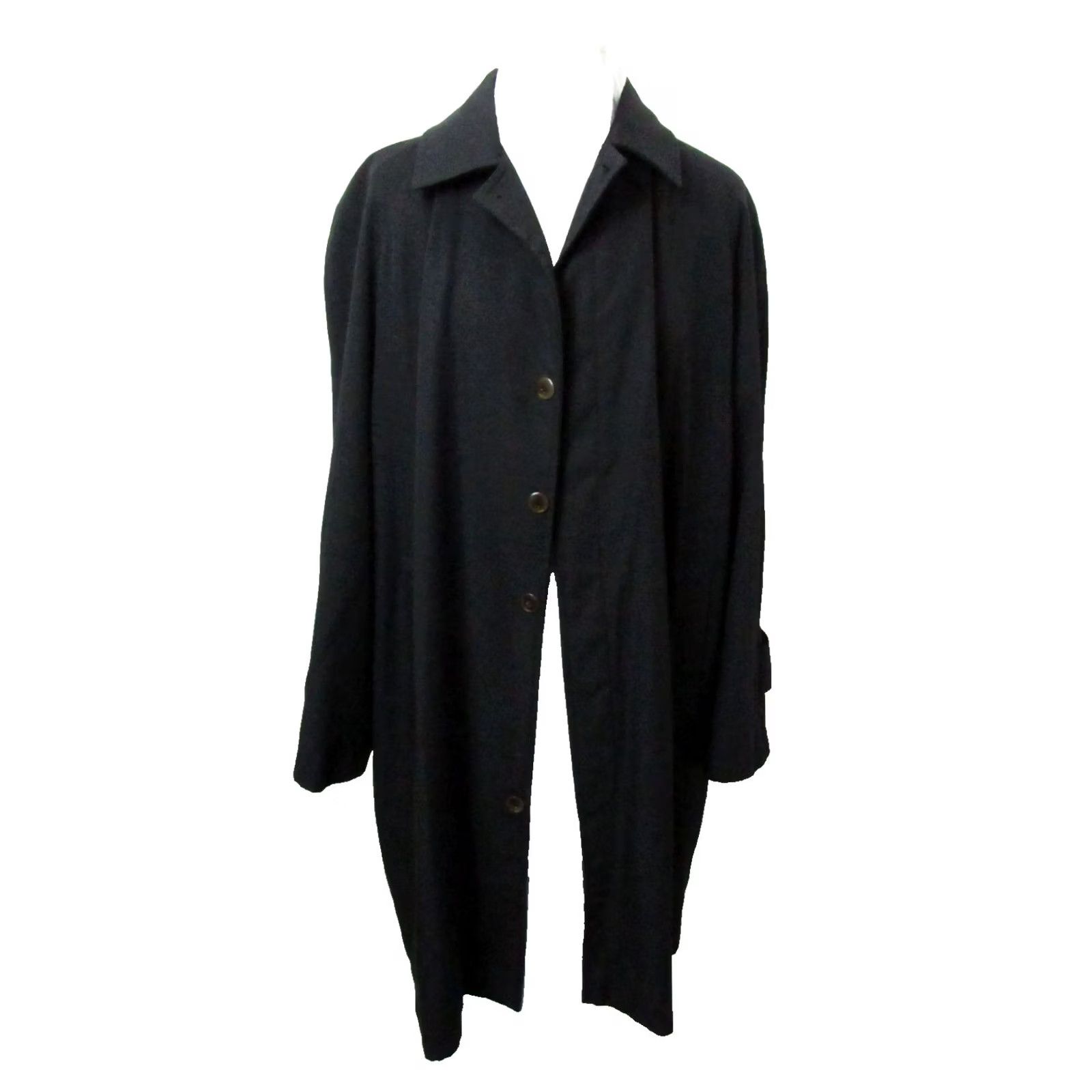Vintage VINTAGE Daniele Poole Jacket Black Size M Mens 90s London Overcoat Long Coat Regular Pattern Solid Standing Collar Size US M / EU 48-50 / 2 - 2 Thumbnail