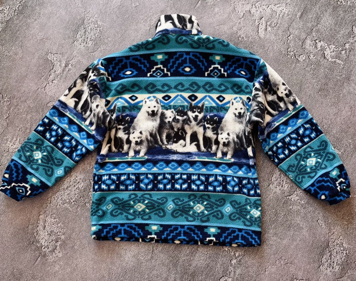 Vintage Animal Wolf Over Print Fleece Sweatshirt - Main Image