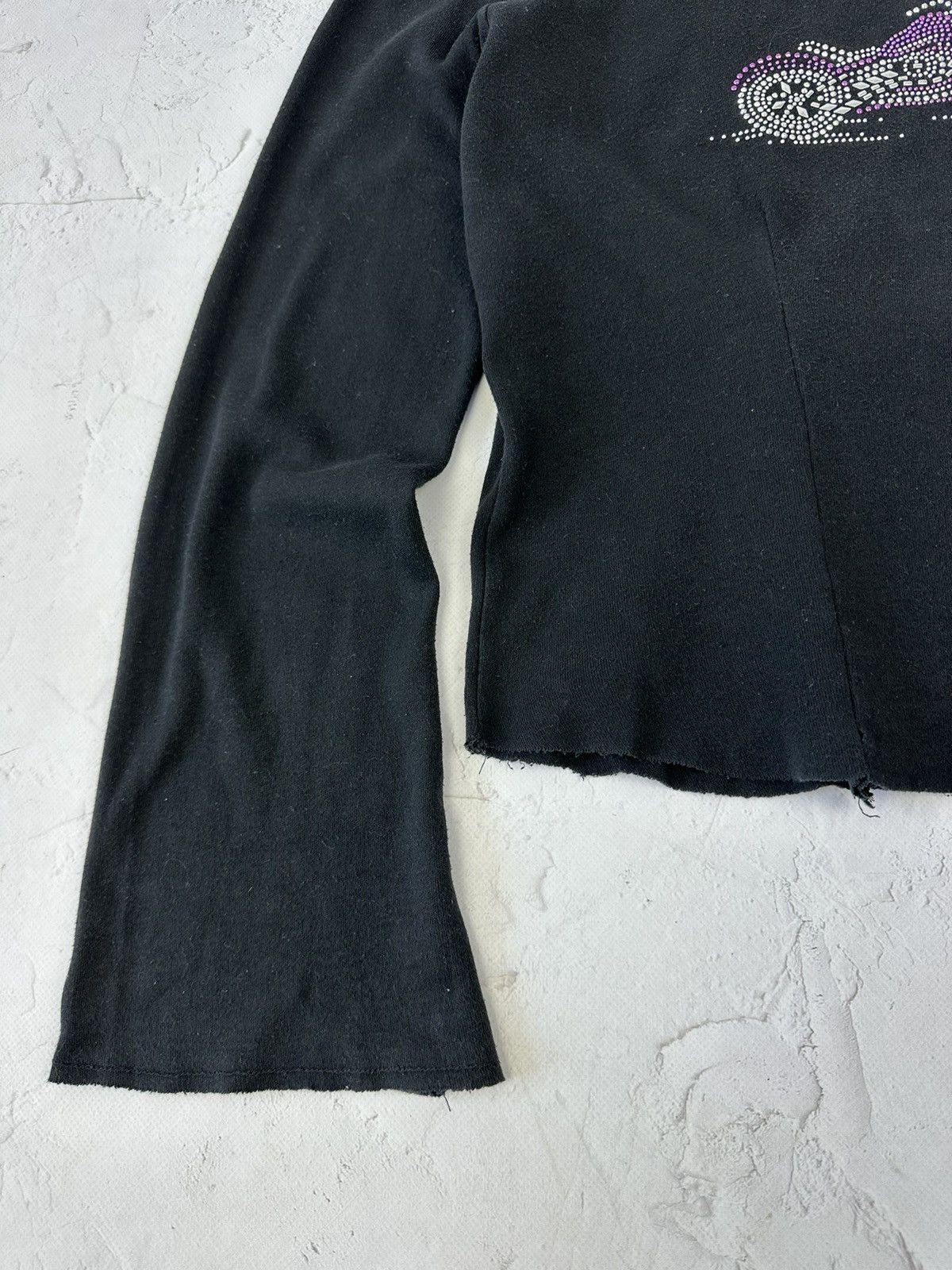 Vintage Y2K Vintage Moto Distressed Flared Sleeve Sweater Size L / US 10 / IT 46 - 3 Thumbnail
