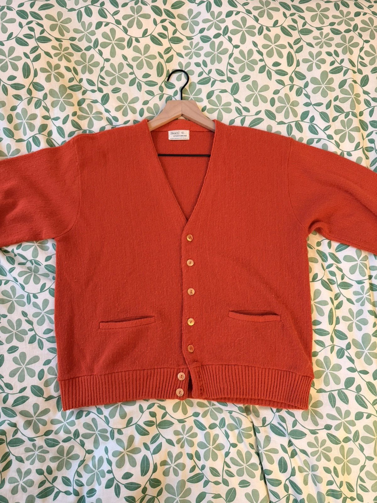 Sears Vintage Orange Sears Cardigan Size US L / EU 52-54 / 3 - 3 Thumbnail