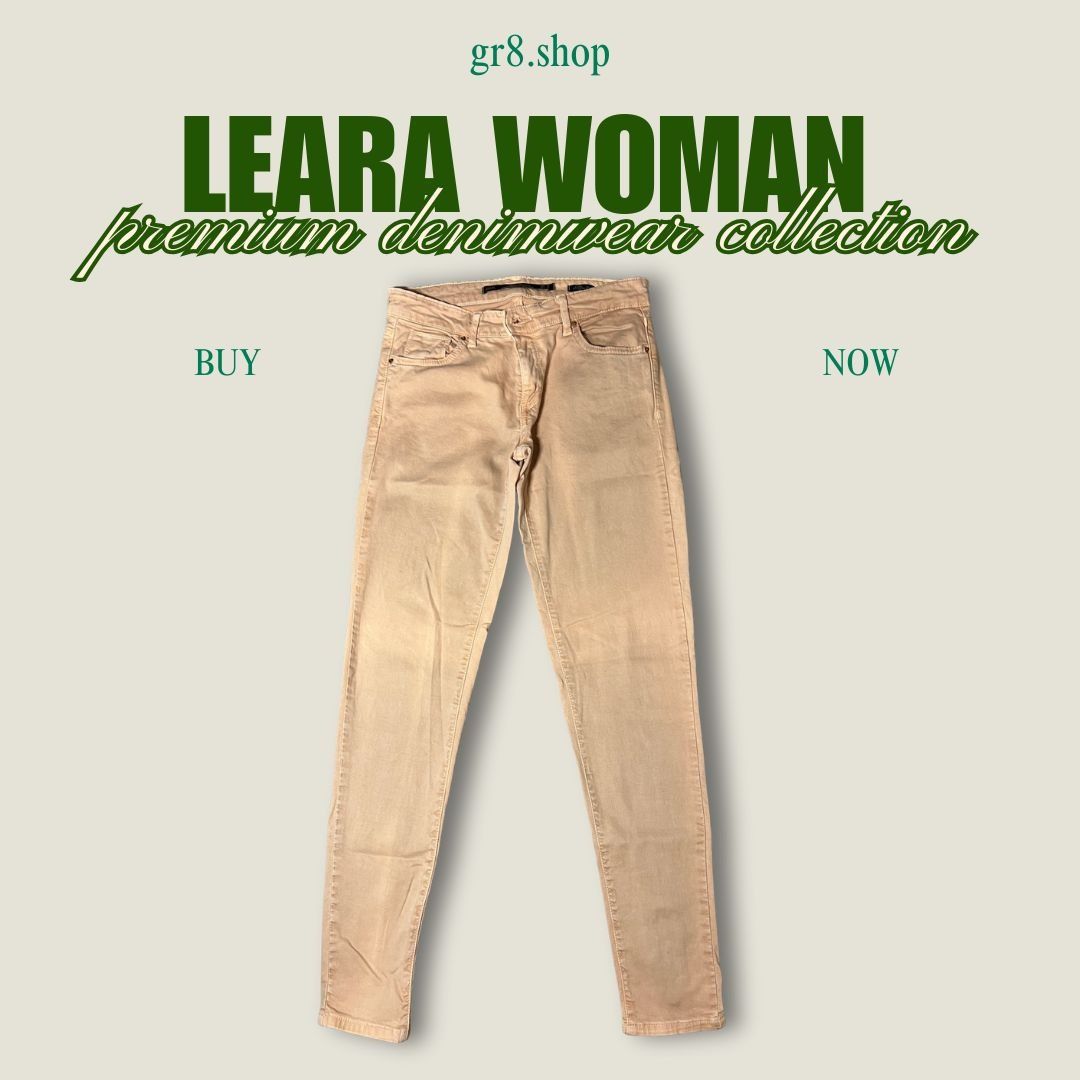 Other Leara Woman Slim Fit Beige Skinny Jeans Size 4 97% Cotton 3% Size 27" / US 4 / IT 40 - 1 Thumbnail