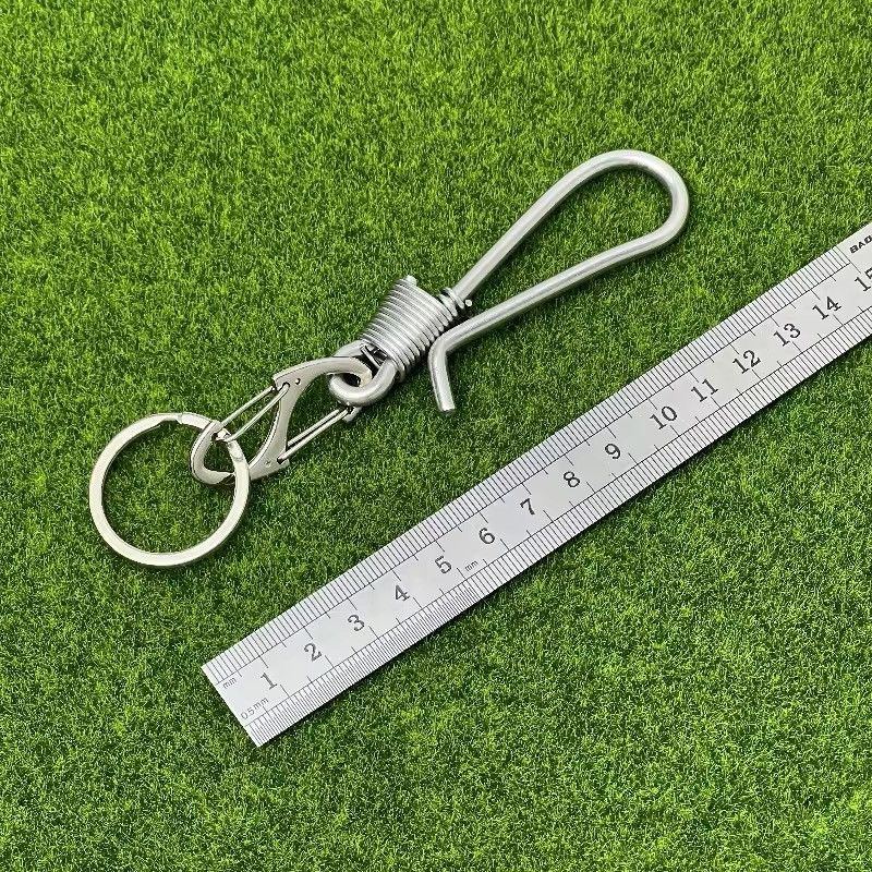 Vintage Genuine Leather Silver Jeans Carabiner keychain Size ONE SIZE - 6 Thumbnail