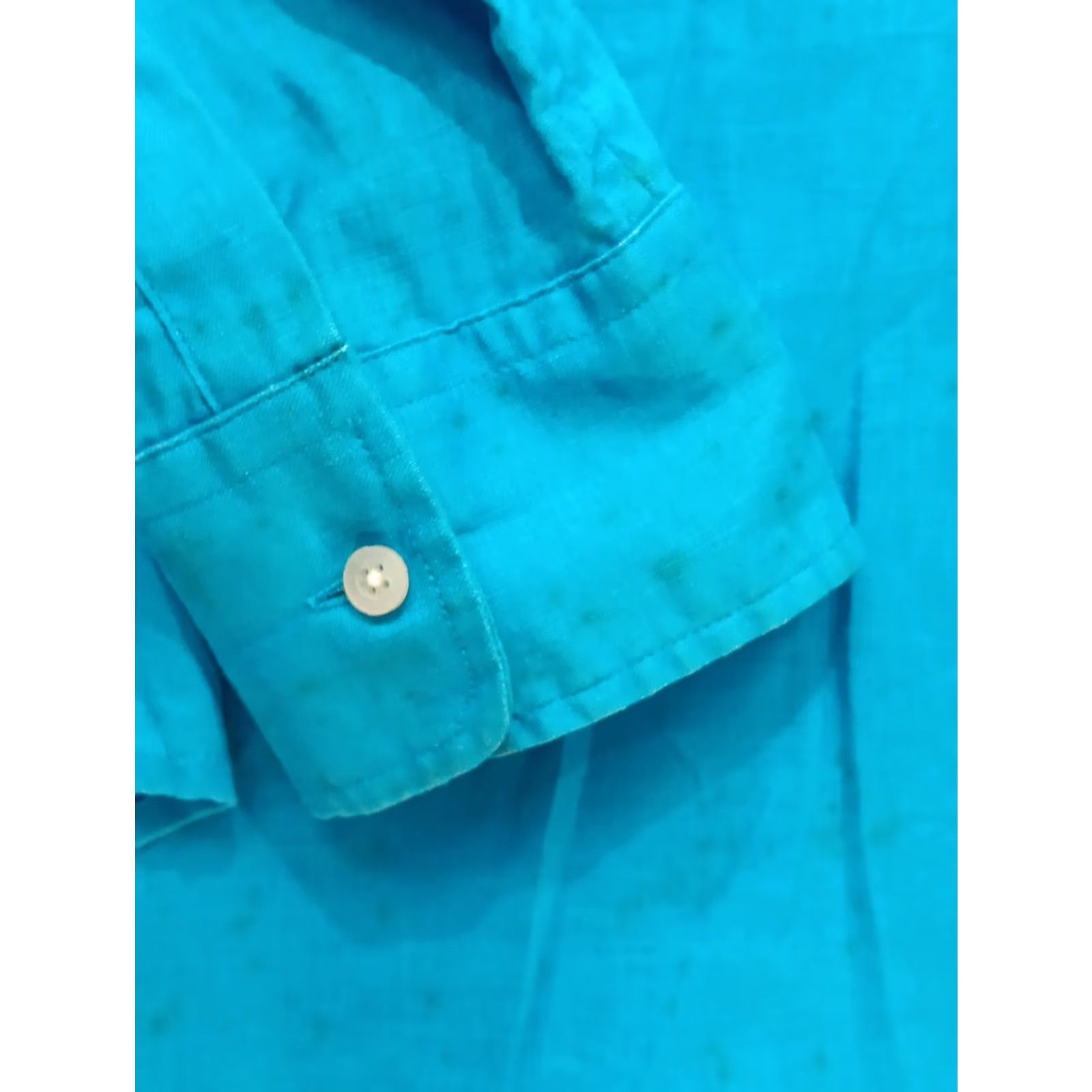 Ralph Lauren Lauren Ralph Lauren Shirt Women's XL Teal 100% Linen Long Sleeve Button Up Size XL / US 12-14 / IT 48-50 - 7 Thumbnail