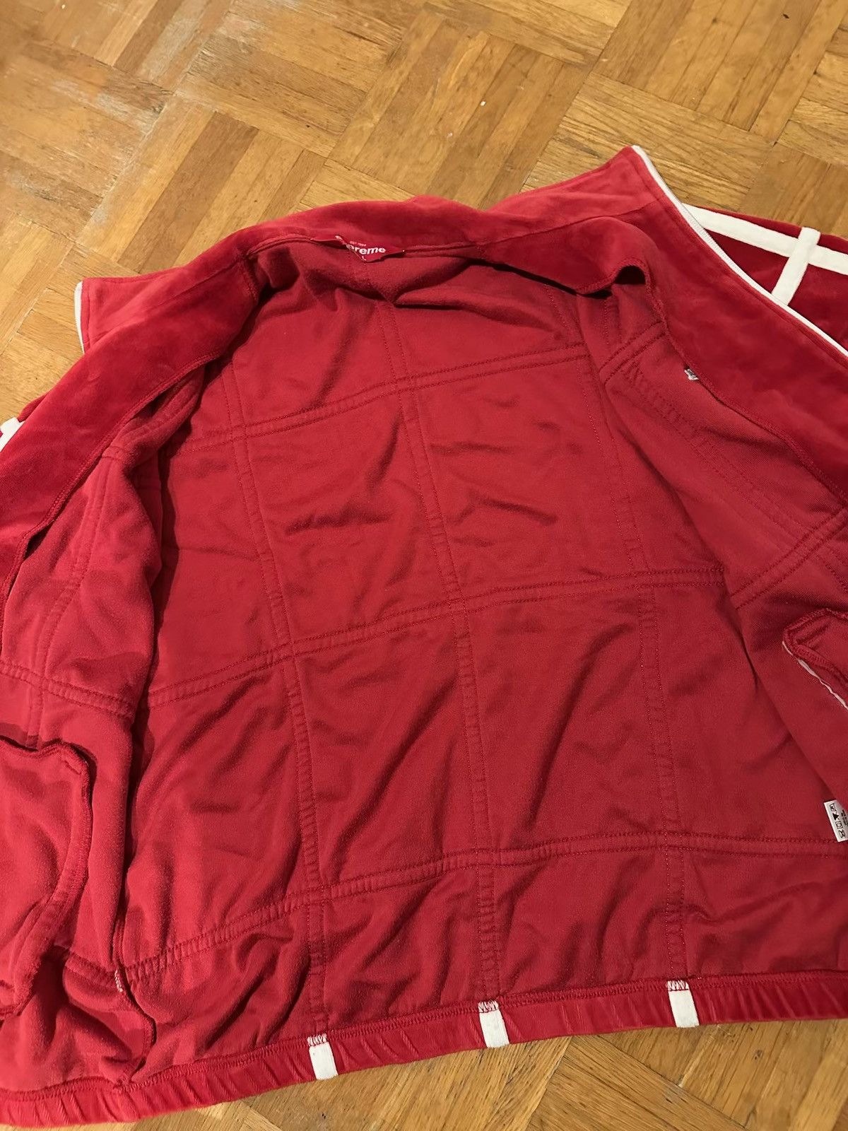 Supreme Supreme Grid Taping Velour Jacket SS20 Size US L / EU 52-54 / 3 - 6 Thumbnail