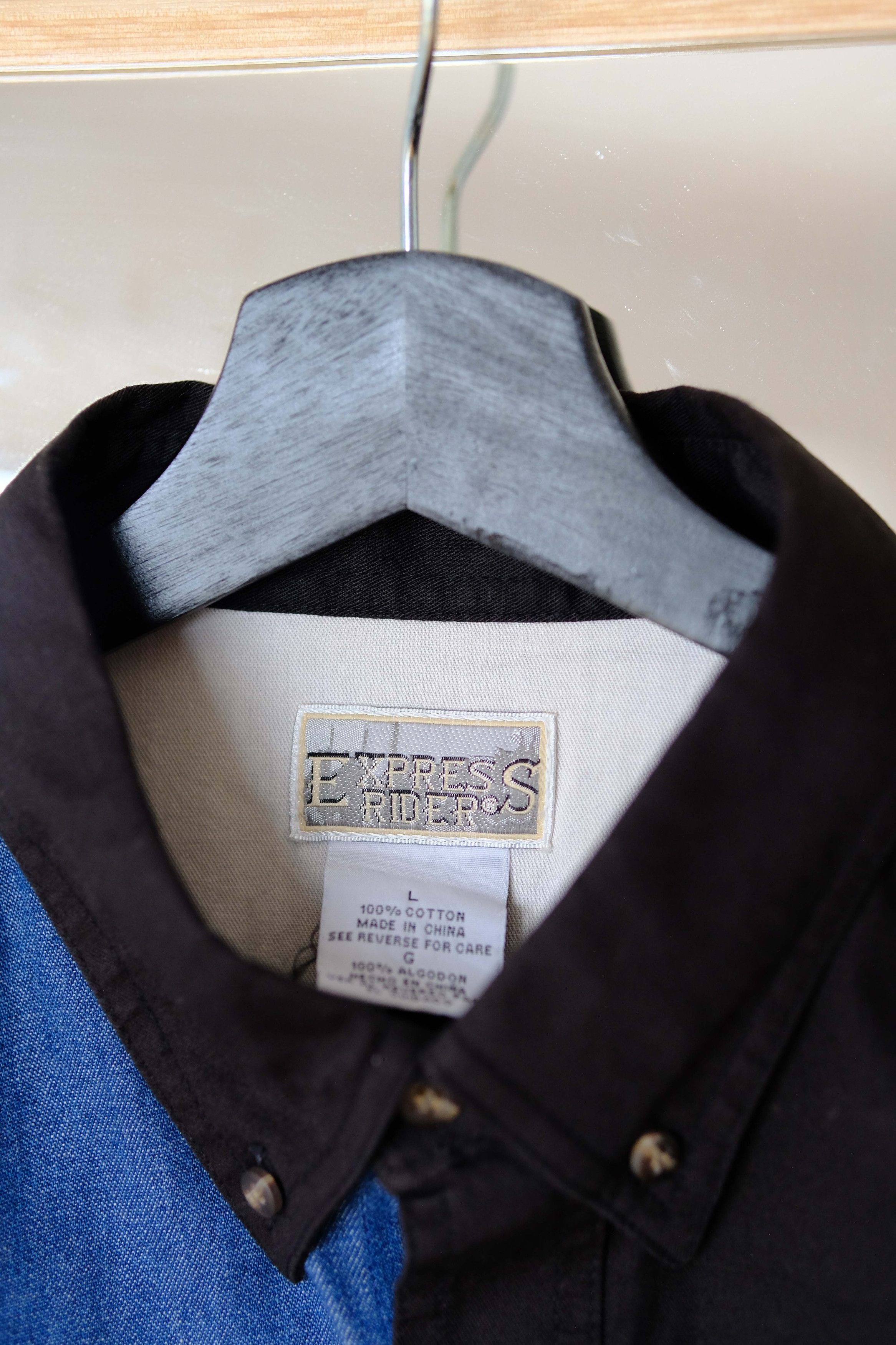 Express Express Rider shirt asymmetrical pattern Size US L / EU 52-54 / 3 - 6 Thumbnail