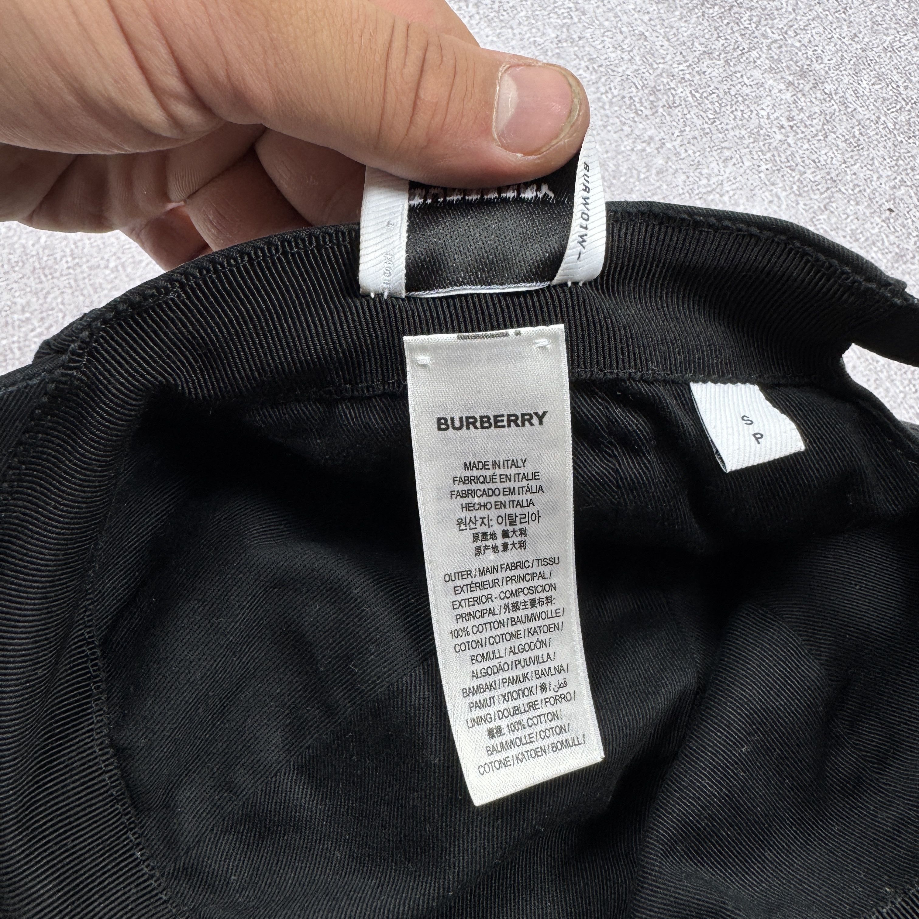 Burberry Authentic Burberry London 8068033 Black TB Logo Cap Size S-M Size ONE SIZE - 7 Thumbnail