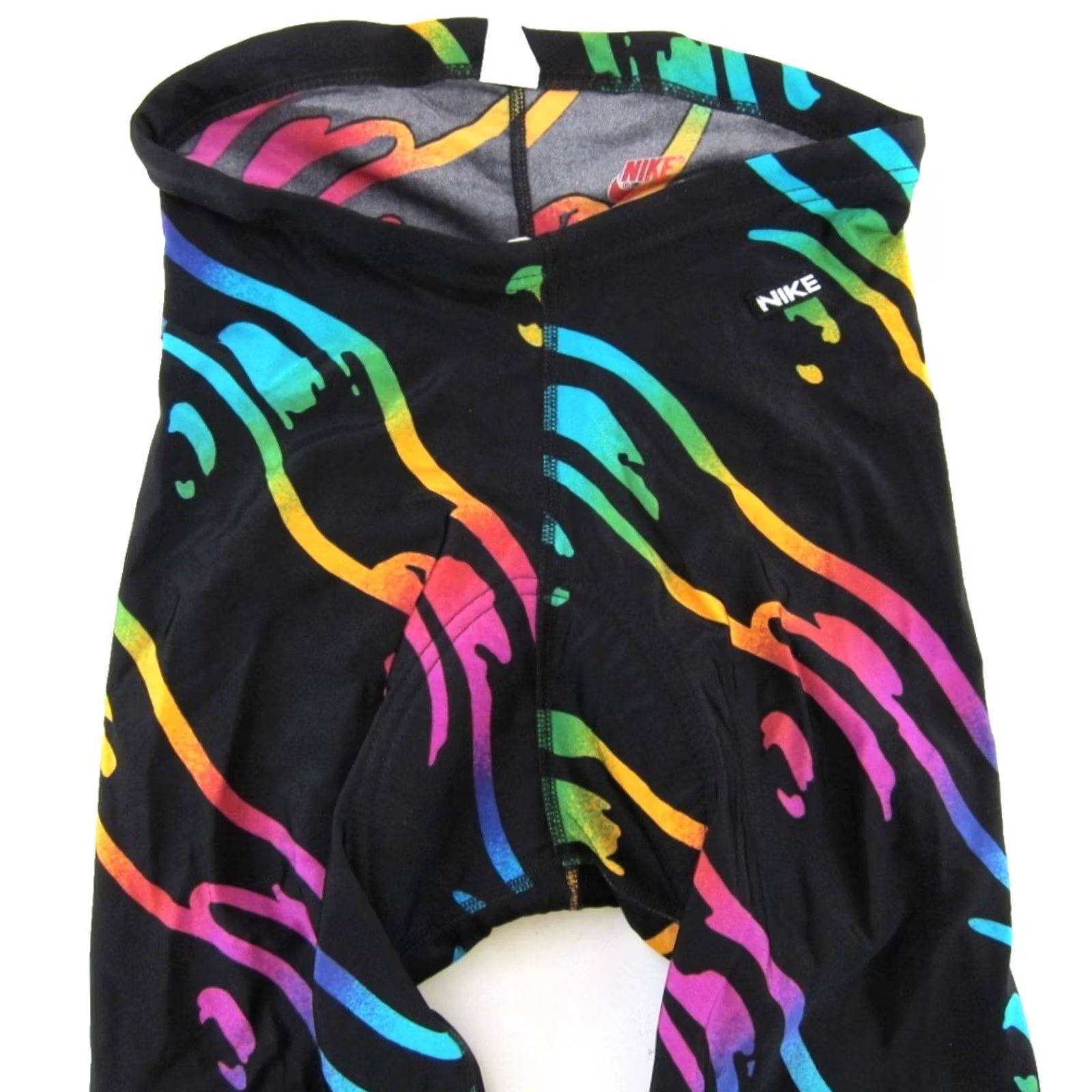 Nike VINTAGE NIKE Leggings Women M Black Geometric Padded Ankle Zip Drawstring Casual 90s Shine Nike Size 32" / US 10 / IT 46 - 5 Thumbnail
