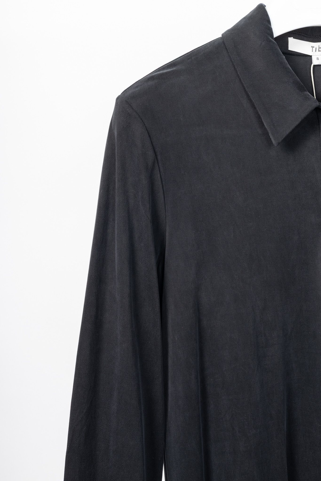 Tibi Tibi Black Deeba Cupro Slim Shirt Size M / US 6-8 / IT 42-44 - 5 Thumbnail