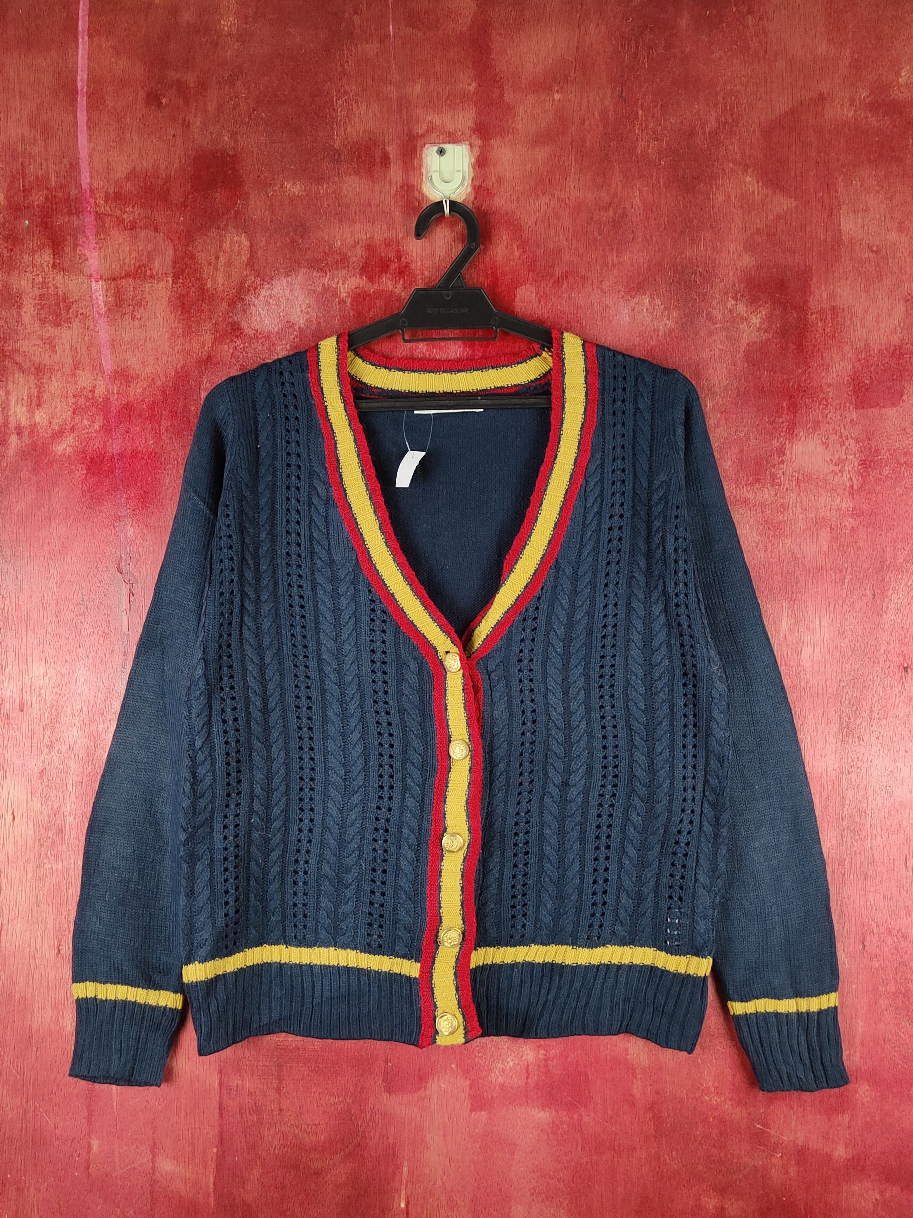 Homespun Knitwear Coquette Dark Blue Knitwear Cardigan #S2378 Size M / US 6-8 / IT 42-44 - 1 Thumbnail