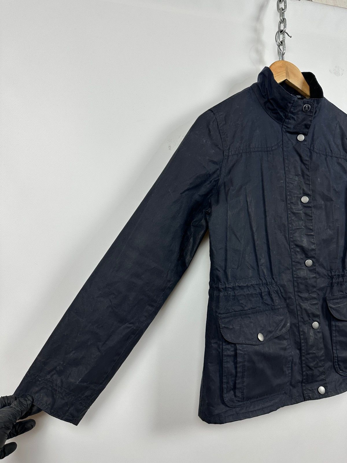 Barbour Barbour Navy Blue Waxed Dover Lightweight Jacket Size S / US 4 / IT 40 - 12 Thumbnail