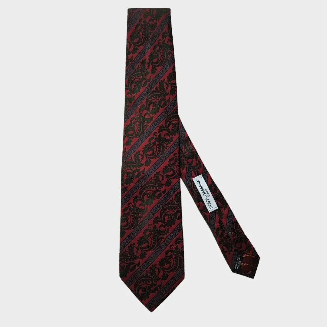 Dolce & Gabbana Dolce & Gabbana Red Brocade Silk Tie – FASHIONELLA Size ONE SIZE - 2 Thumbnail