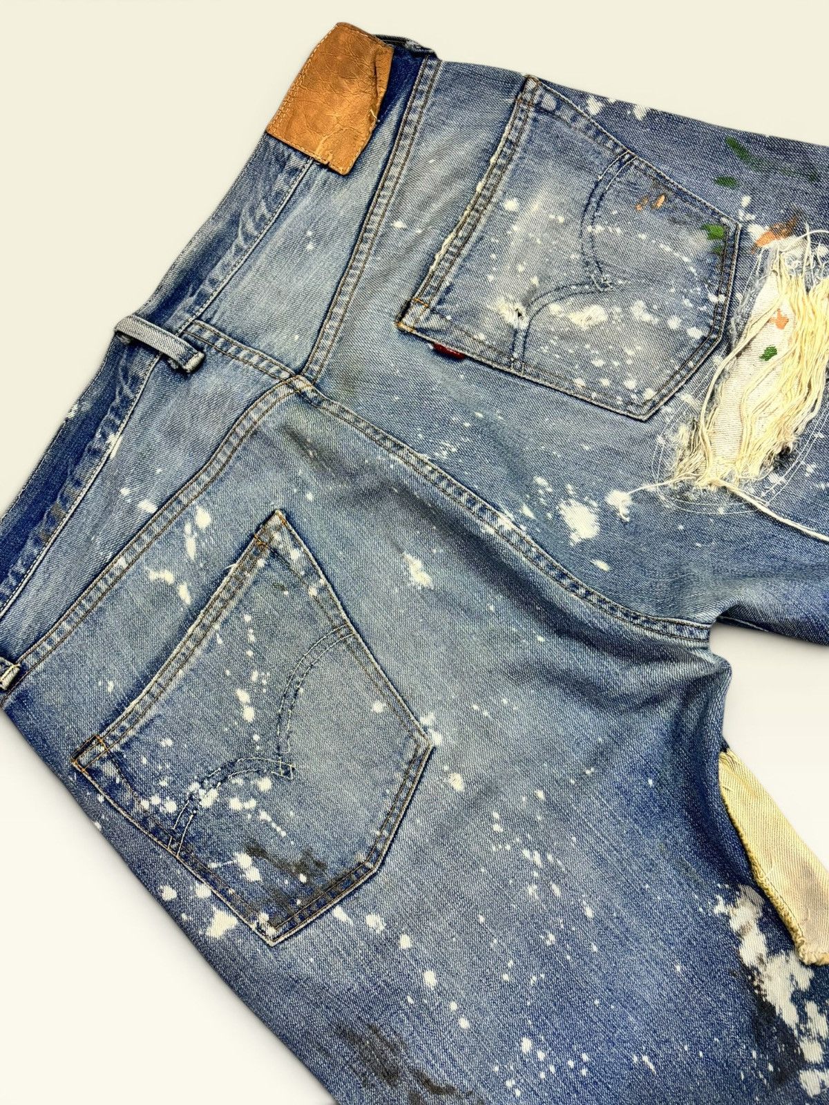 Levi's × Undercover Vtg Levis 501xx Big E Selvedge Splatter Patchwork Boro Jeans Size US 36 / EU 52 - 10 Thumbnail