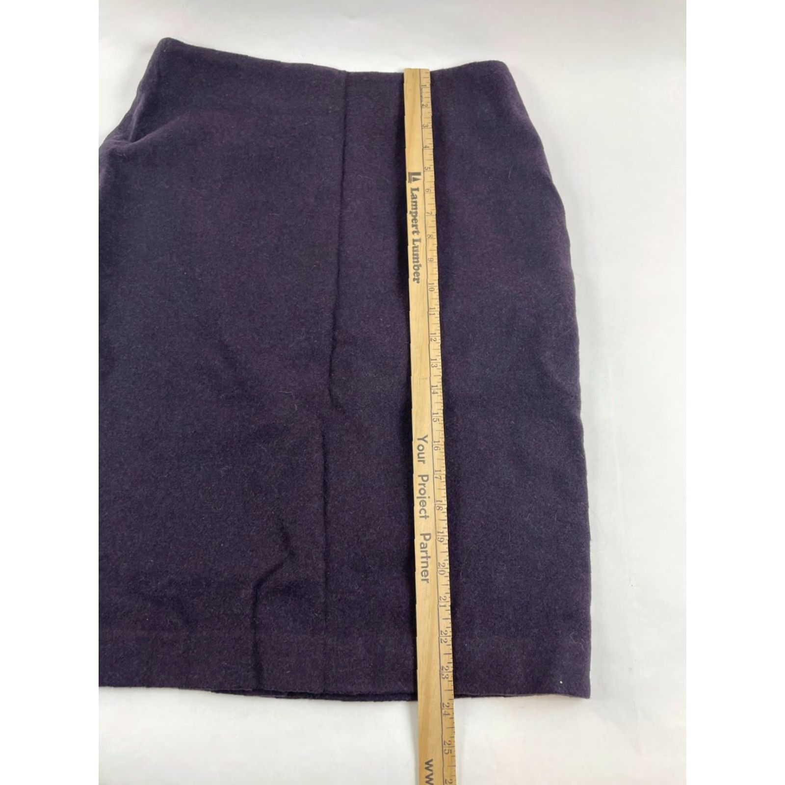 Vintage Lena Gabrielle Pencil Skirt Women's Size 8 Dark Purple Back Zip Wool Blend Lined Size 30" / US 8 / IT 44 - 7 Thumbnail