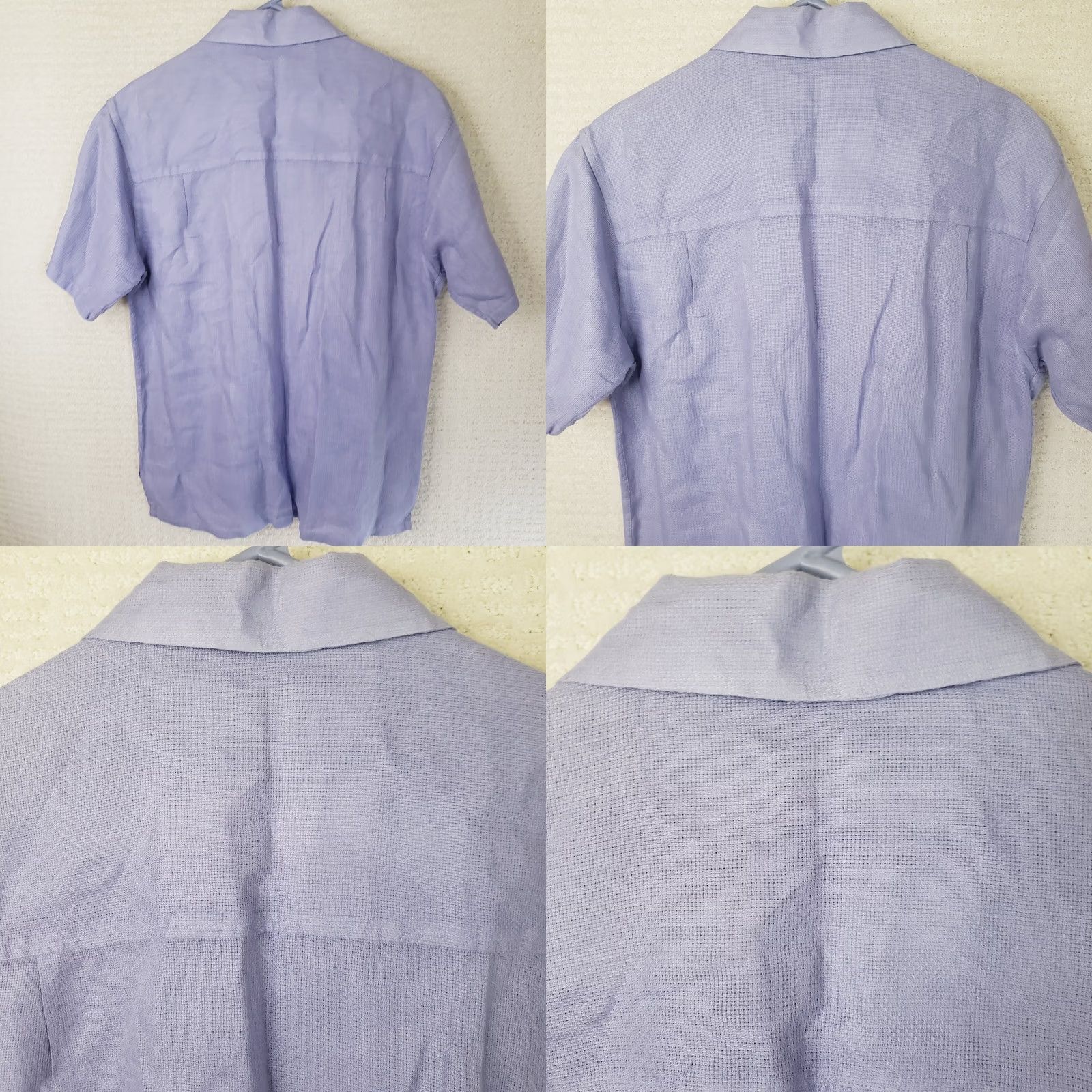 Vintage Wilke-Rodriguez Shirt Button-Front 100% Linen Purple M Mens Short Sleeve Long Sleeve? Size US M / EU 48-50 / 2 - 8 Thumbnail