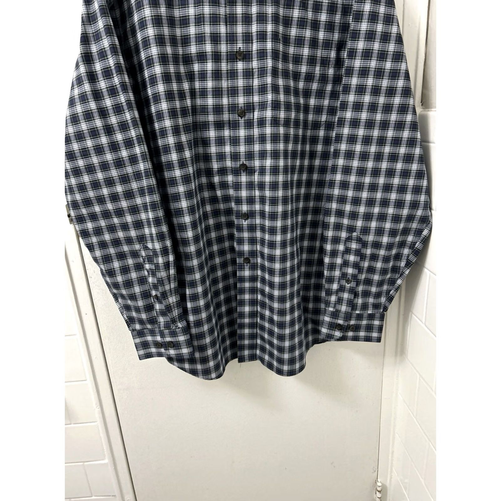 Vintage LL Bean Shirt Mens XL Blue Plaid Kennebunk Sport Oxford Button Down L/S 218573 Size US XL / EU 56 / 4 - 3 Thumbnail