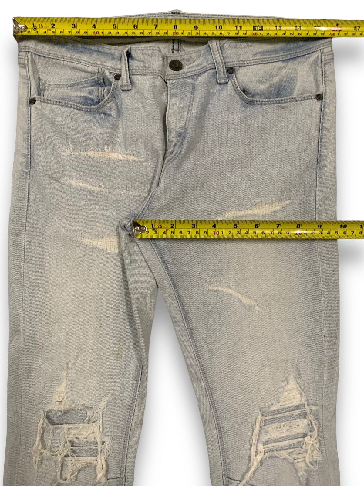 Number (N)ine Japanese Brand Gostar De Fuga Patched Distressed Punk Jeans Size US 31 - 14 Thumbnail