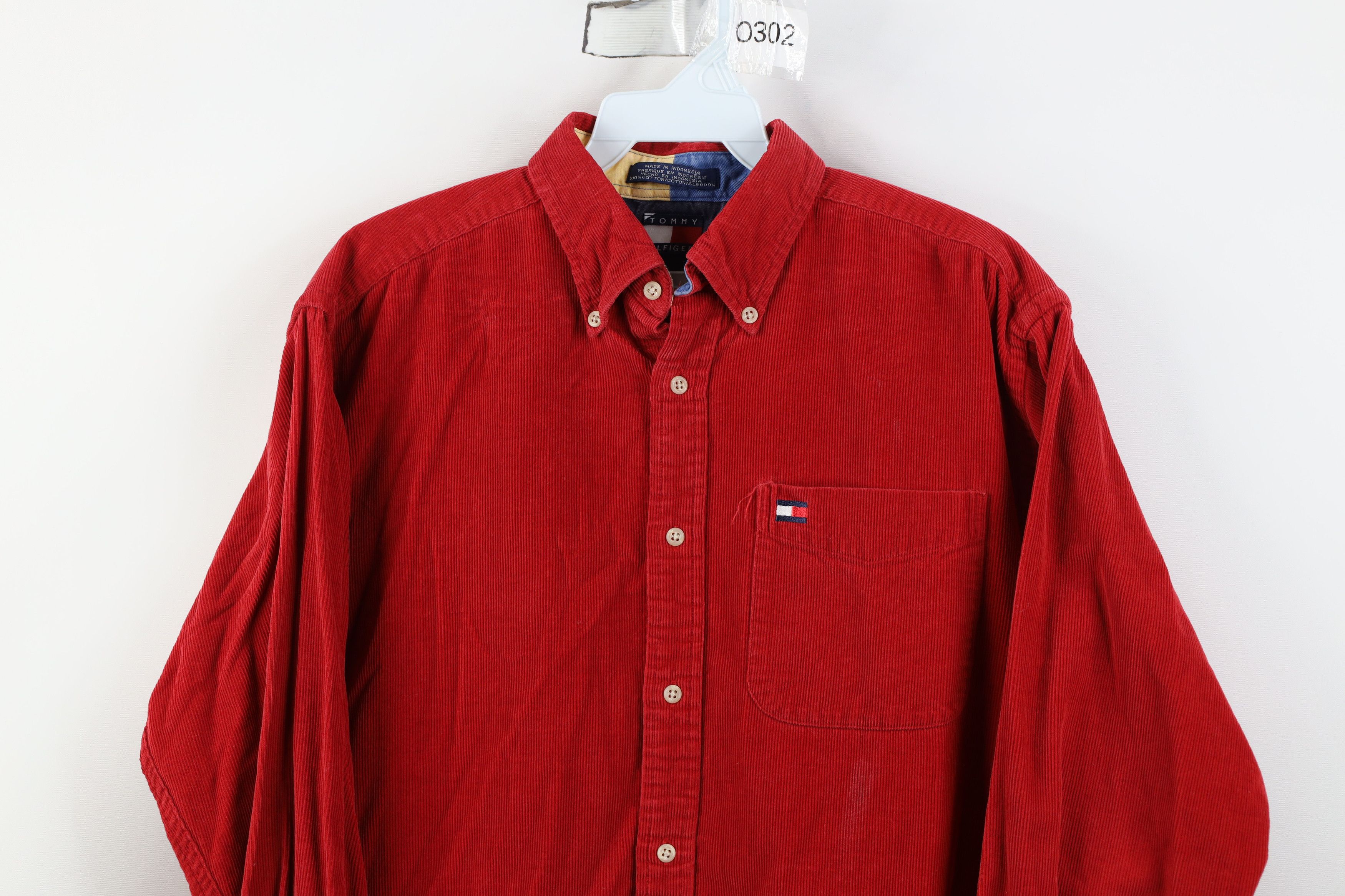 Tommy Hilfiger Vintage 90s Tommy Hilfiger Collared Button Down Shirt Red Size US S / EU 44-46 / 1 - 2 Thumbnail