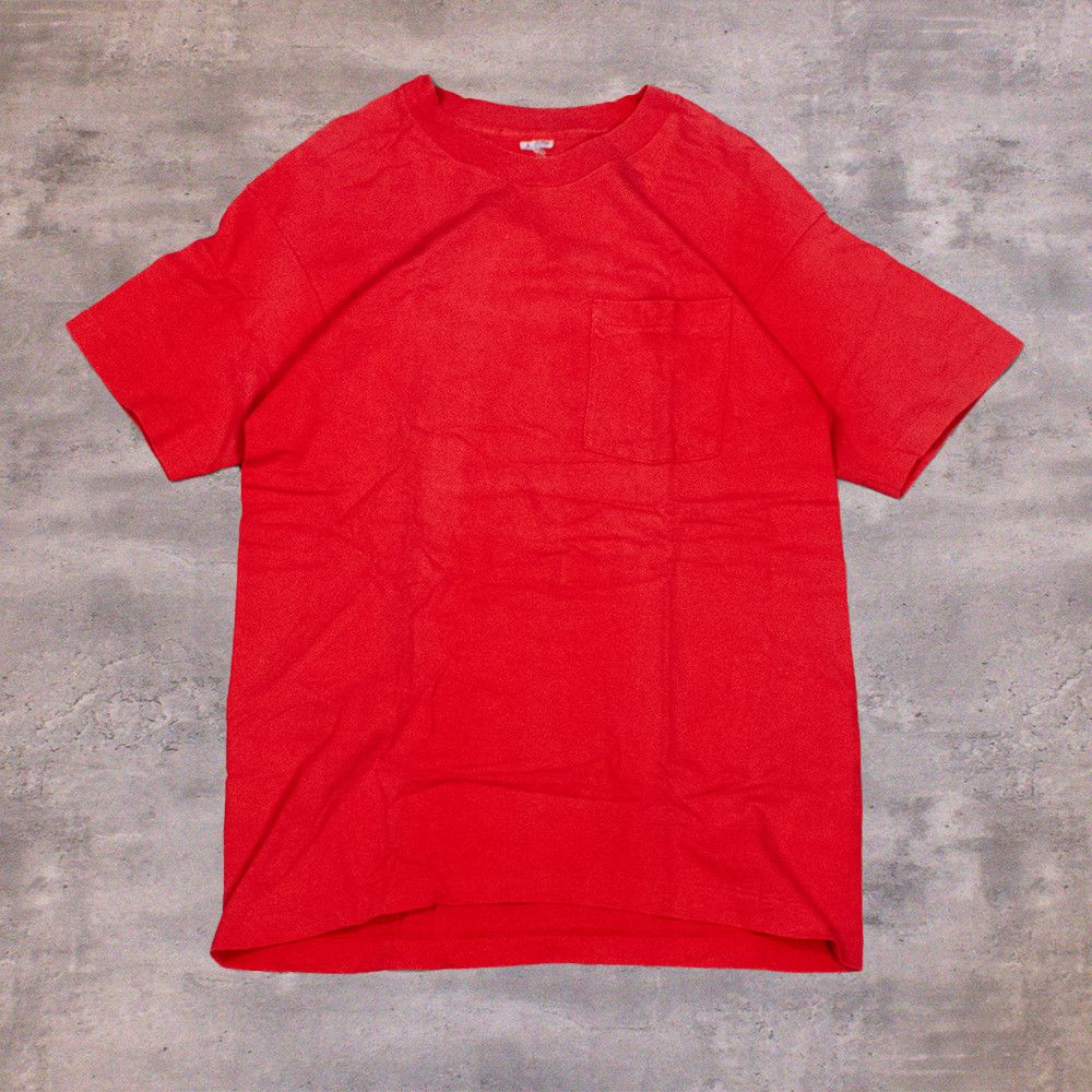 Fruit Of The Loom × Vintage Vintage 1990s Fruit Of The Loom Blank Single Stitch Red Tee Size US M / EU 48-50 / 2 - 1 Thumbnail