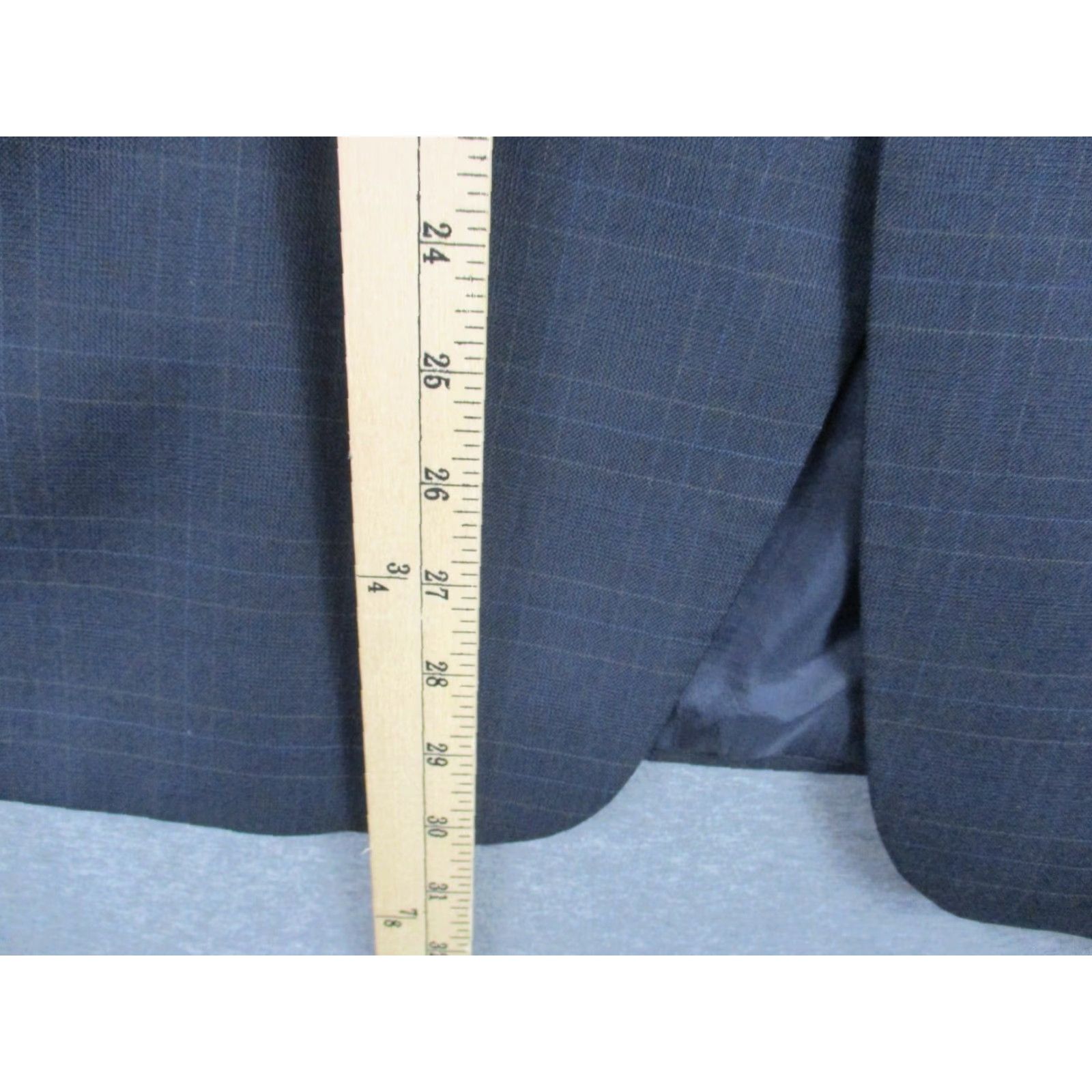 Ralph Lauren VINTAGE Lauren Ralph Lauren Sport Coat 42 Wool Cashmere Blazer Navy Plaid Stripe Blazer Mens 42 Wool Cashmere Navy Plaid Stripe Size 42R - 5 Thumbnail
