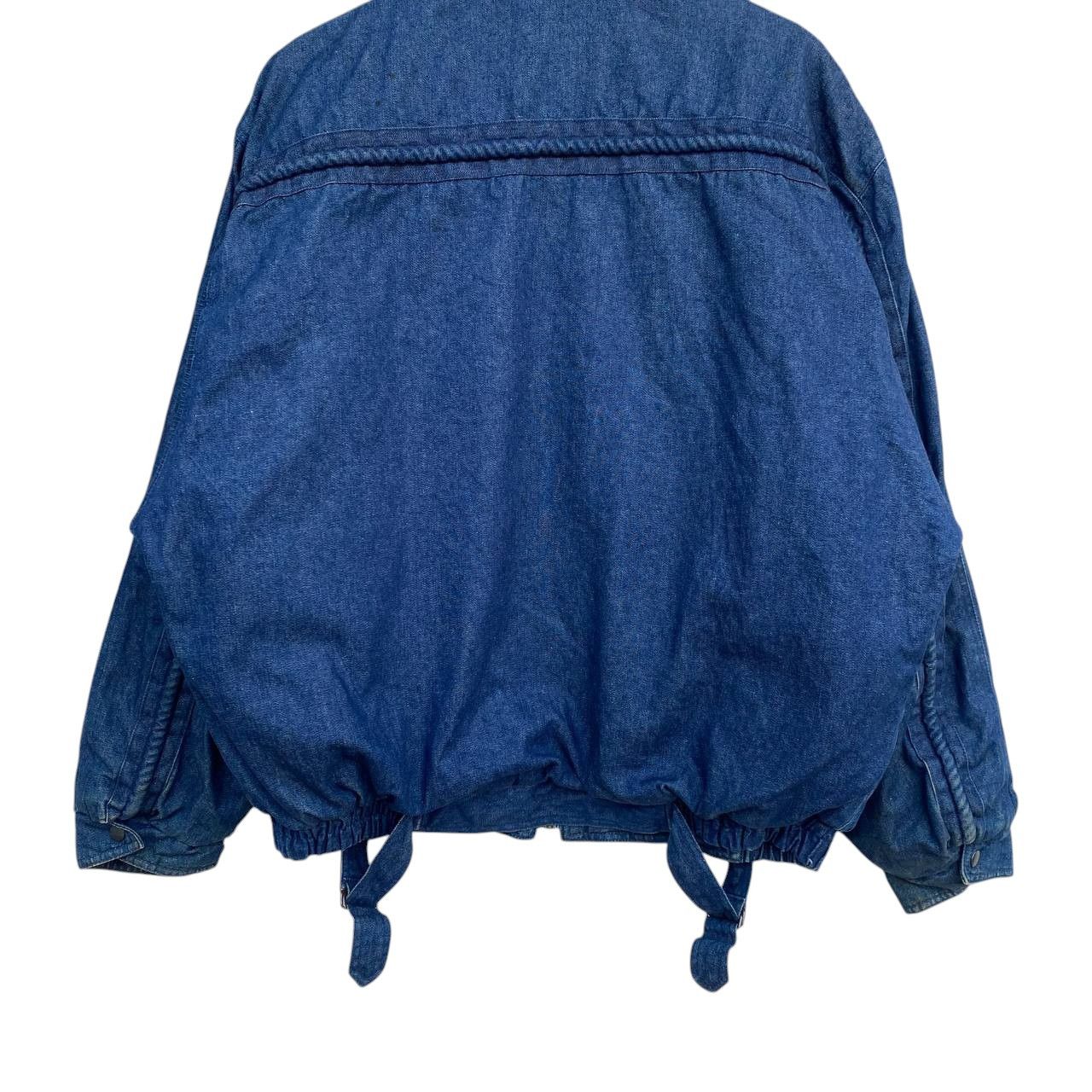 Vintage Vintage 90s Asymmetric Denim Bomber Jacket Like Issey Miyake Size US L / EU 52-54 / 3 - 18 Thumbnail