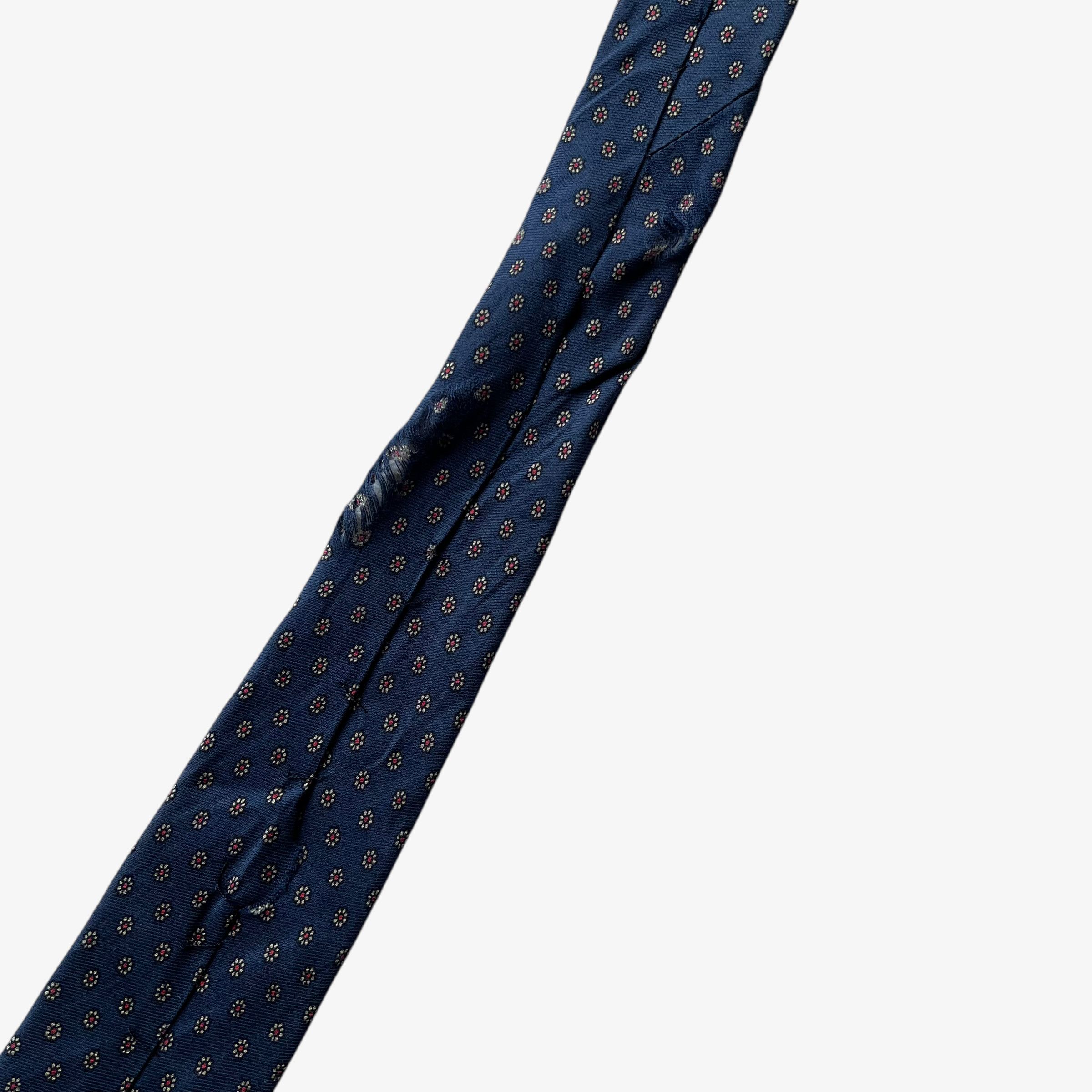 Brooks Brothers Vintage 80s Brooks Brothers Floral Print Navy Silk Tie Size ONE SIZE - 5 Thumbnail