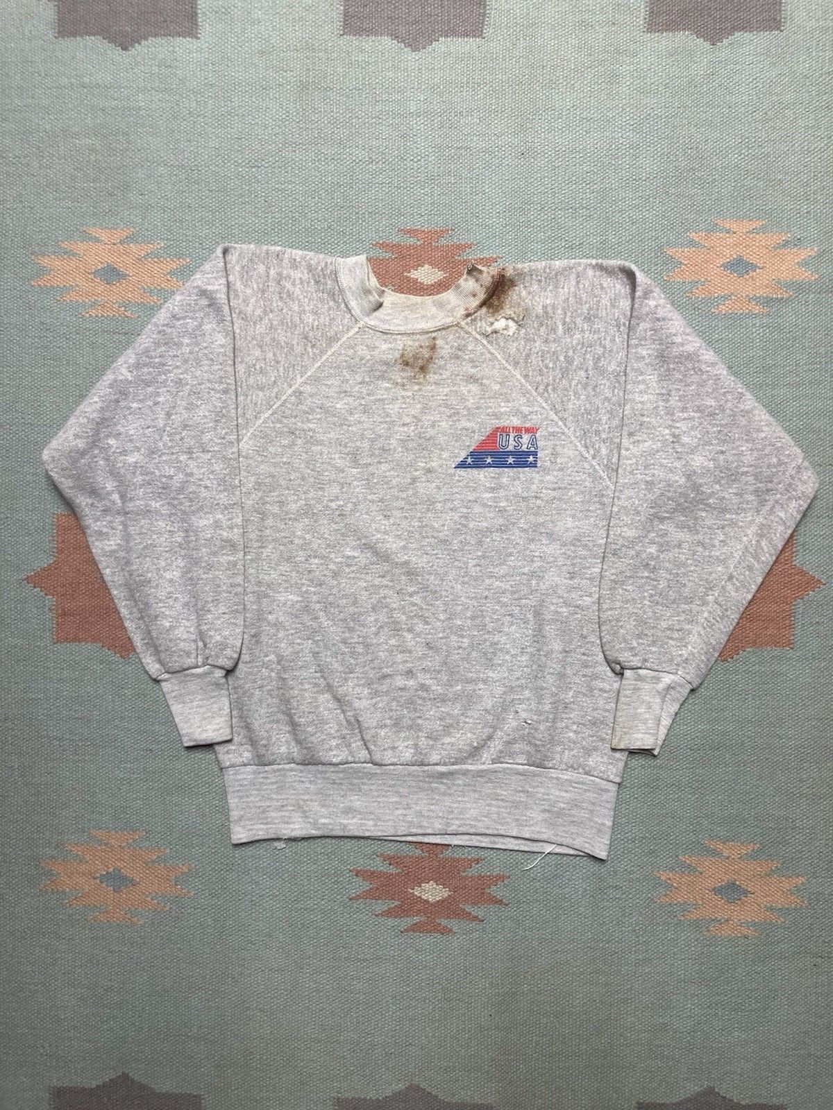 Vintage 70s crewneck sweatshirt all the way USA Olympics distress S Size US S / EU 44-46 / 1 - 1 Thumbnail