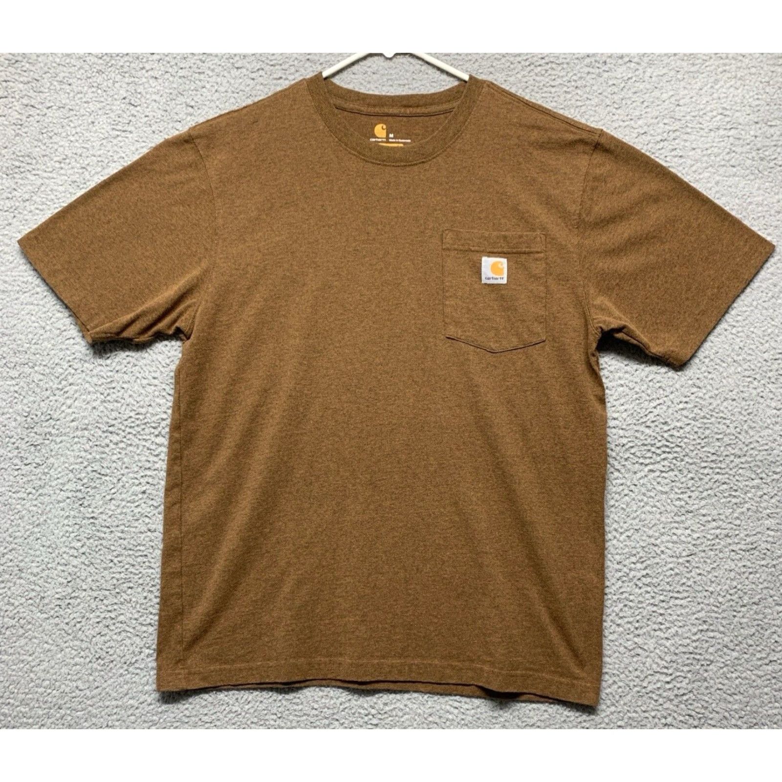 Carhartt Carhartt Original Fit T-Shirt Mens Short Sleeve Brown Single Pocket LOGO Cap Size US M / EU 48-50 / 2 - 2 Thumbnail