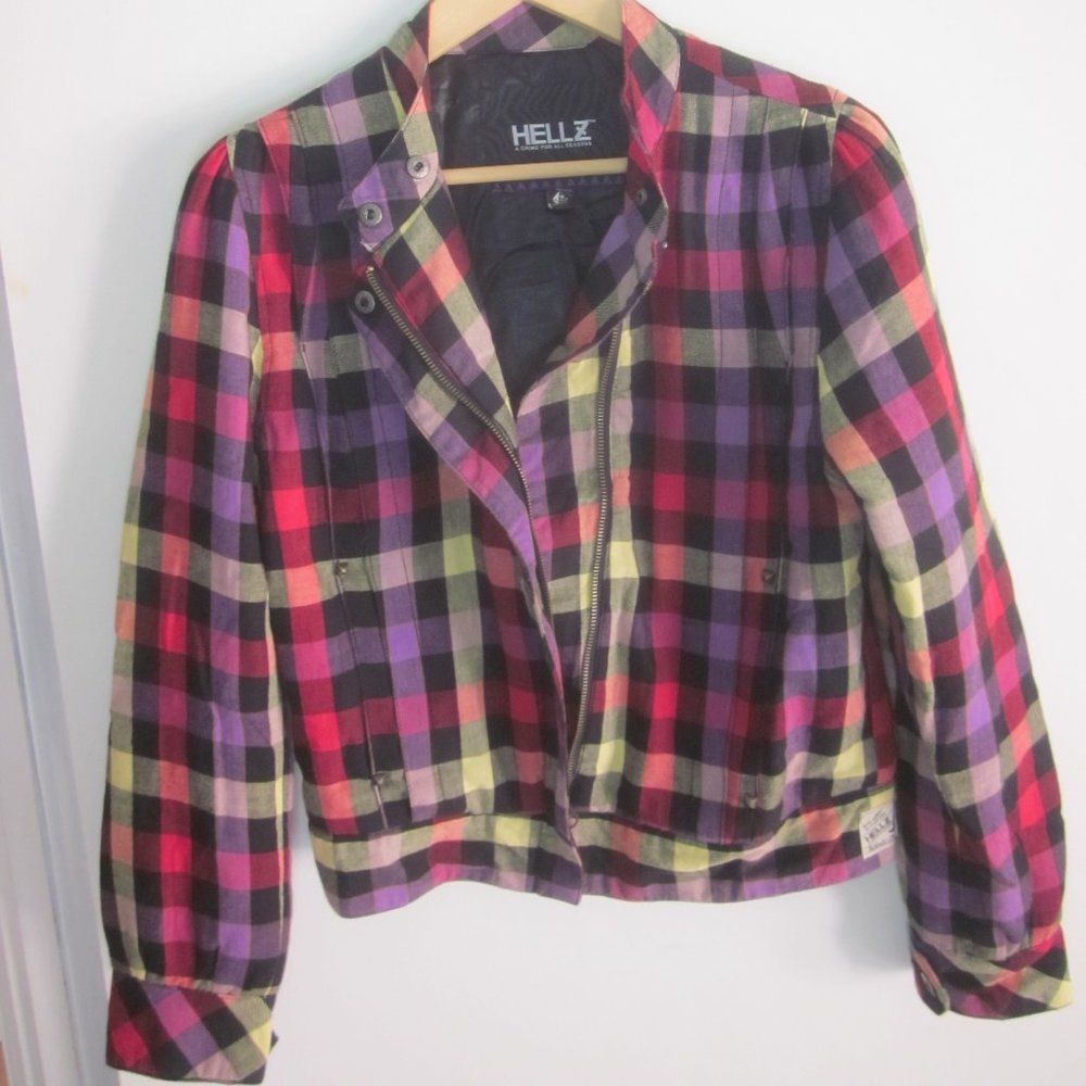 Hells Bells HELLZ Y2K Plaid Crop Jacket M Size M / US 6-8 / IT 42-44 - 1 Thumbnail