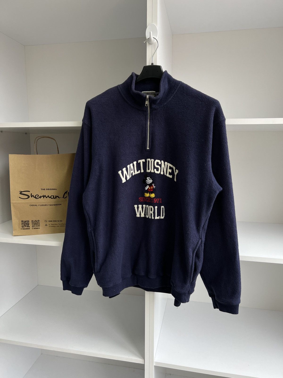 Disney × Vintage Vintage Disney 1/4 zip sweatshirt Size US M / EU 48-50 / 2 - 2 Thumbnail