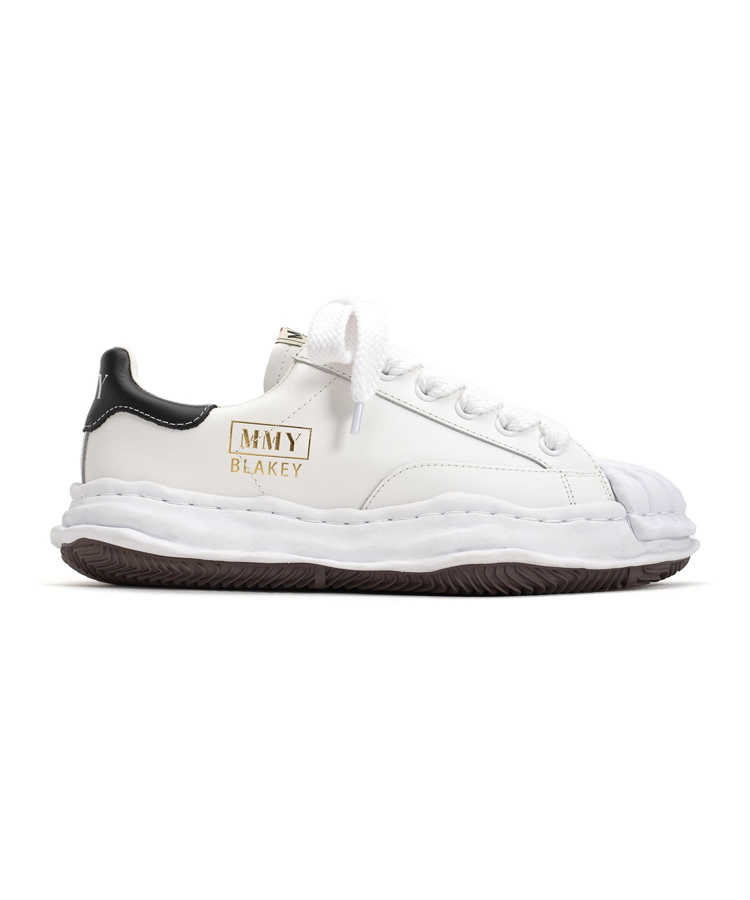 Maison MIHARA YASUHIRO o1mle0924 Leather Puffer Low-Top Sneakers in White Size US 5 / EU 37 - 1 Thumbnail