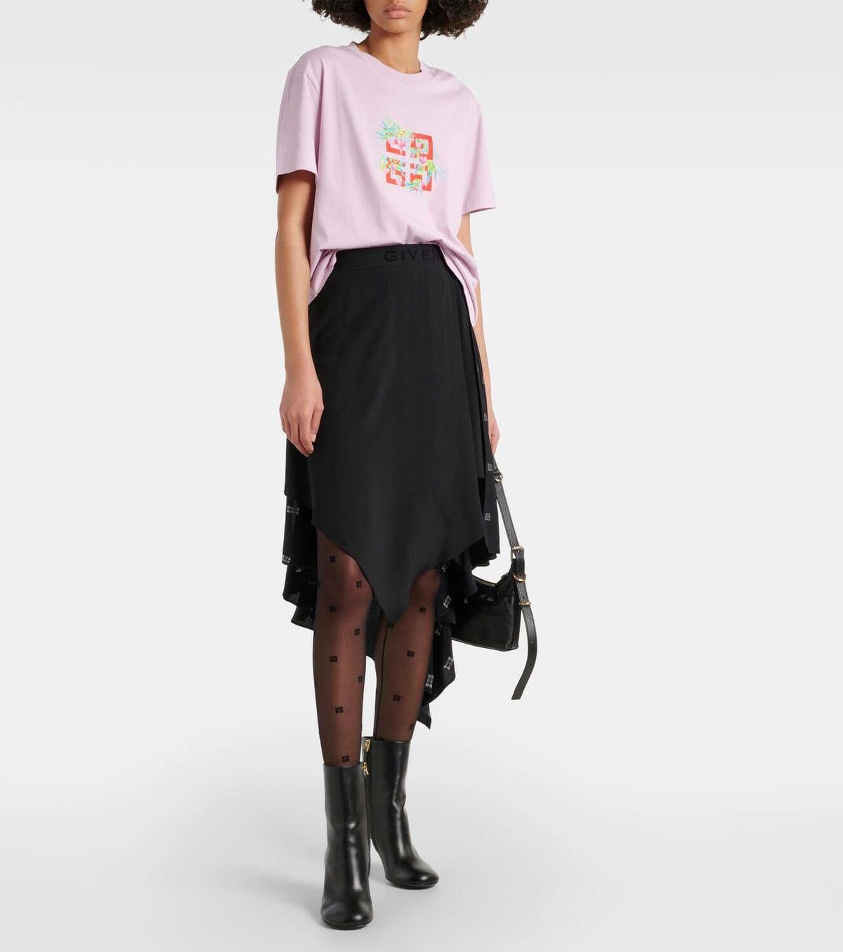 Givenchy o1srvl11e1224 4G Printed Cotton Jersey T-Shirt in Old Pink Size XL / US 12-14 / IT 48-50 - 2 Thumbnail