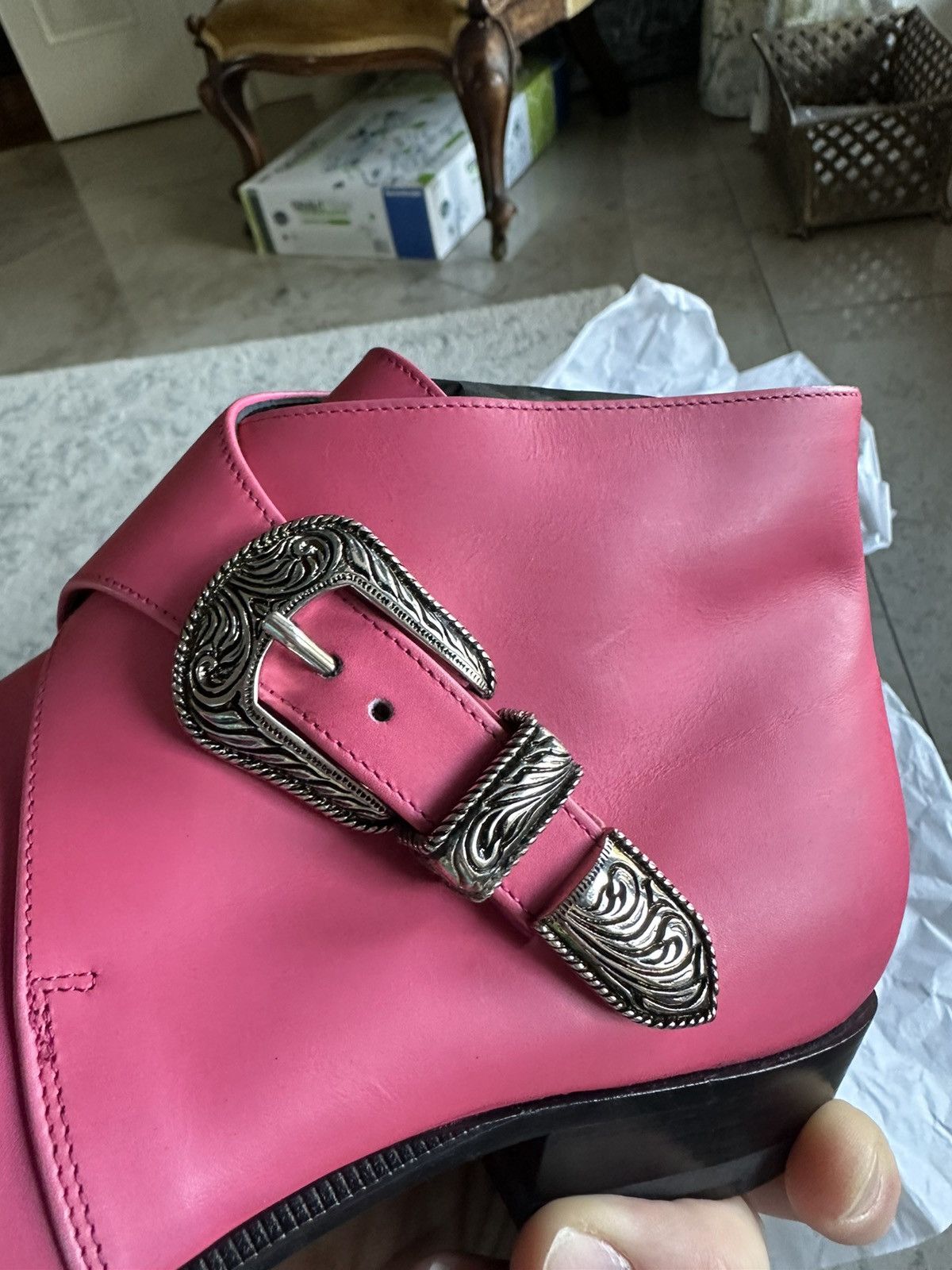Saint Laurent Paris Grail SS14 Saint Laurent Duckies Pink double buckle Hedi Size US 8.5 / EU 41-42 - 10 Thumbnail