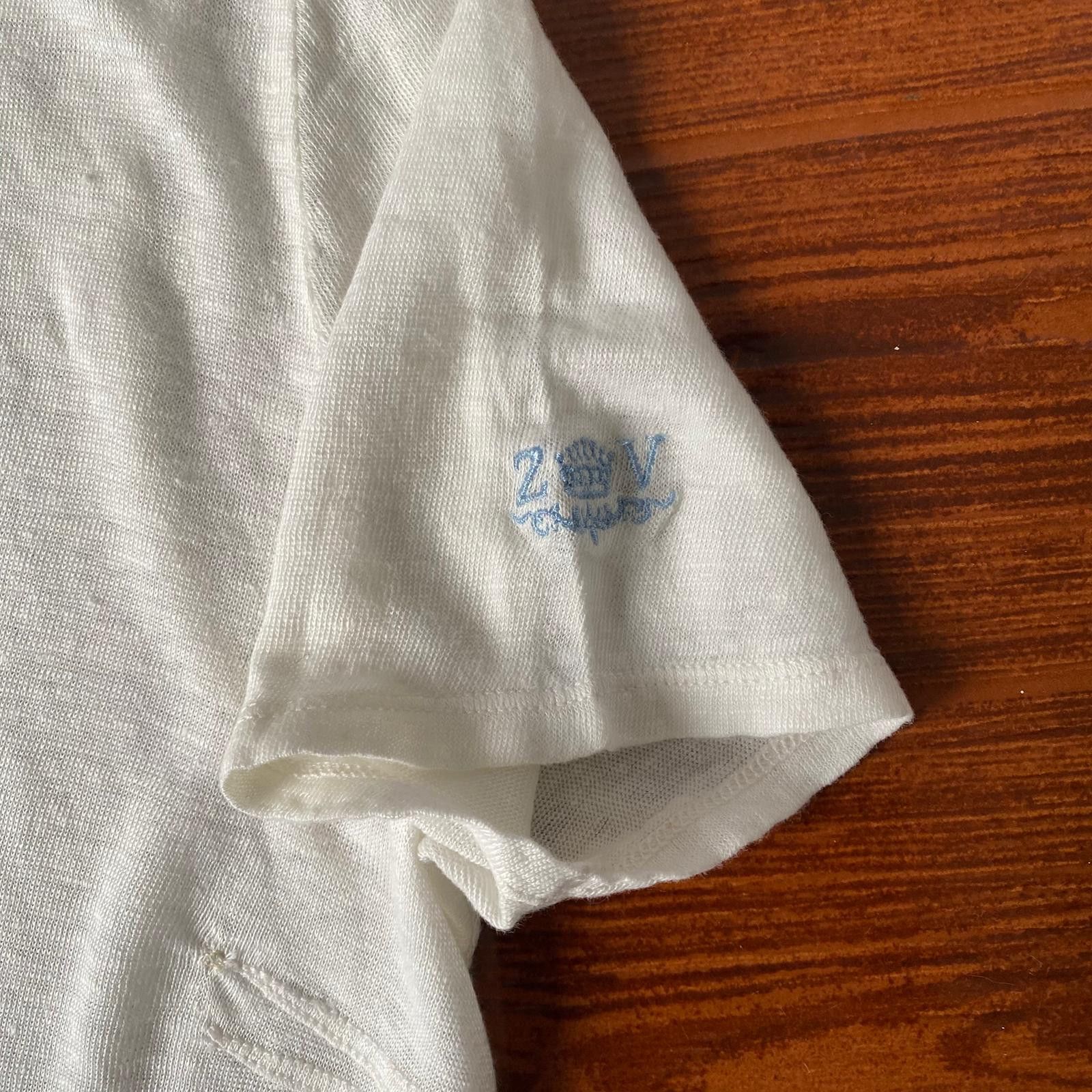 Zadig & Voltaire White and Black Wanda Ombre Linen T-Shirt Size US M / EU 48-50 / 2 - 4 Thumbnail
