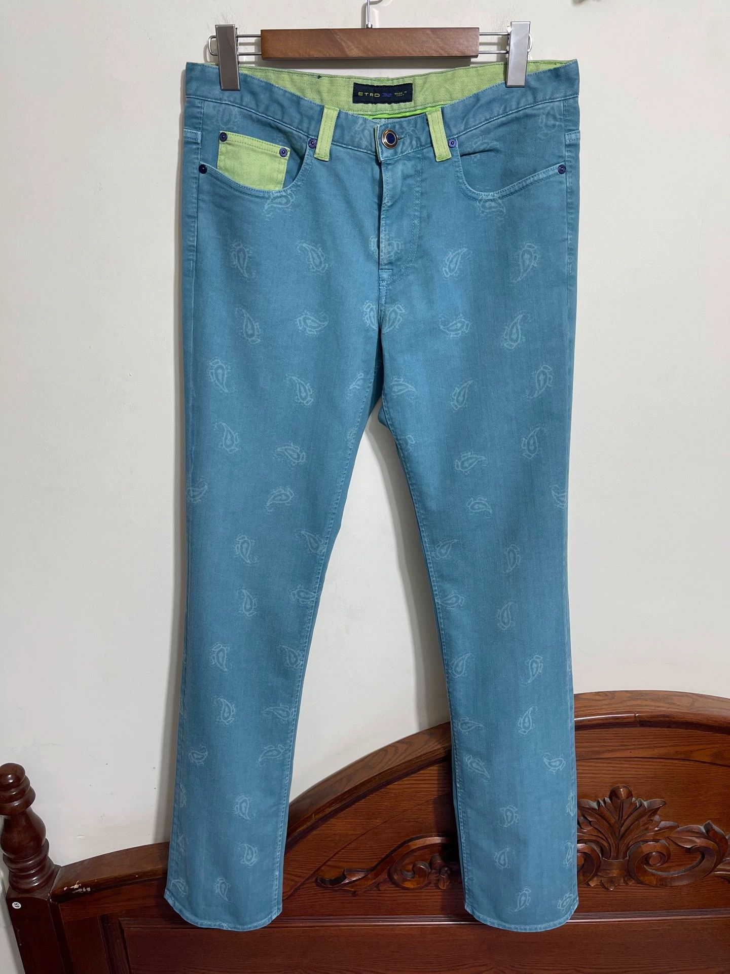 Etro Etro Cashew Print Mid-Rise Slim Jeans Size US 34 / EU 50 - 1 Thumbnail