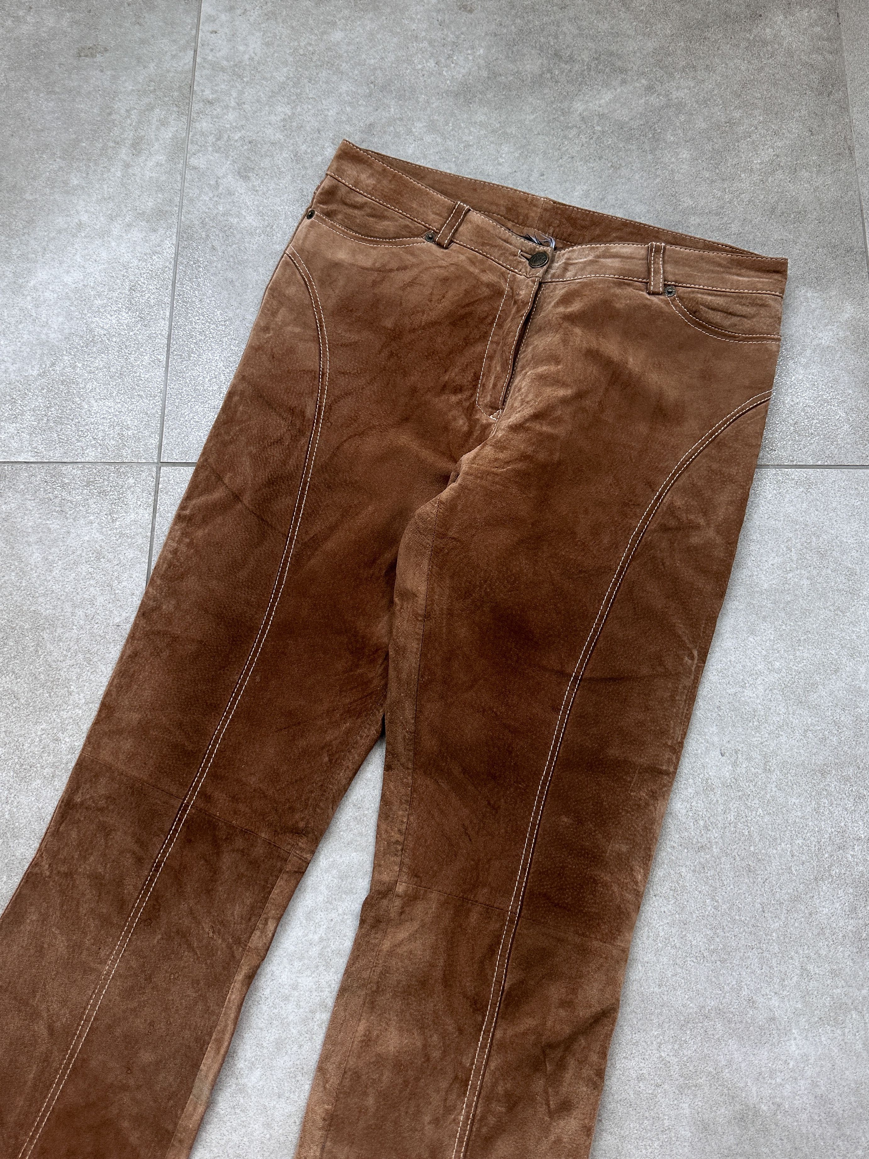 Leather Vintage Gipsy Western Flare Leather Pants Size 32" / US 10 / IT 46 - 2 Thumbnail