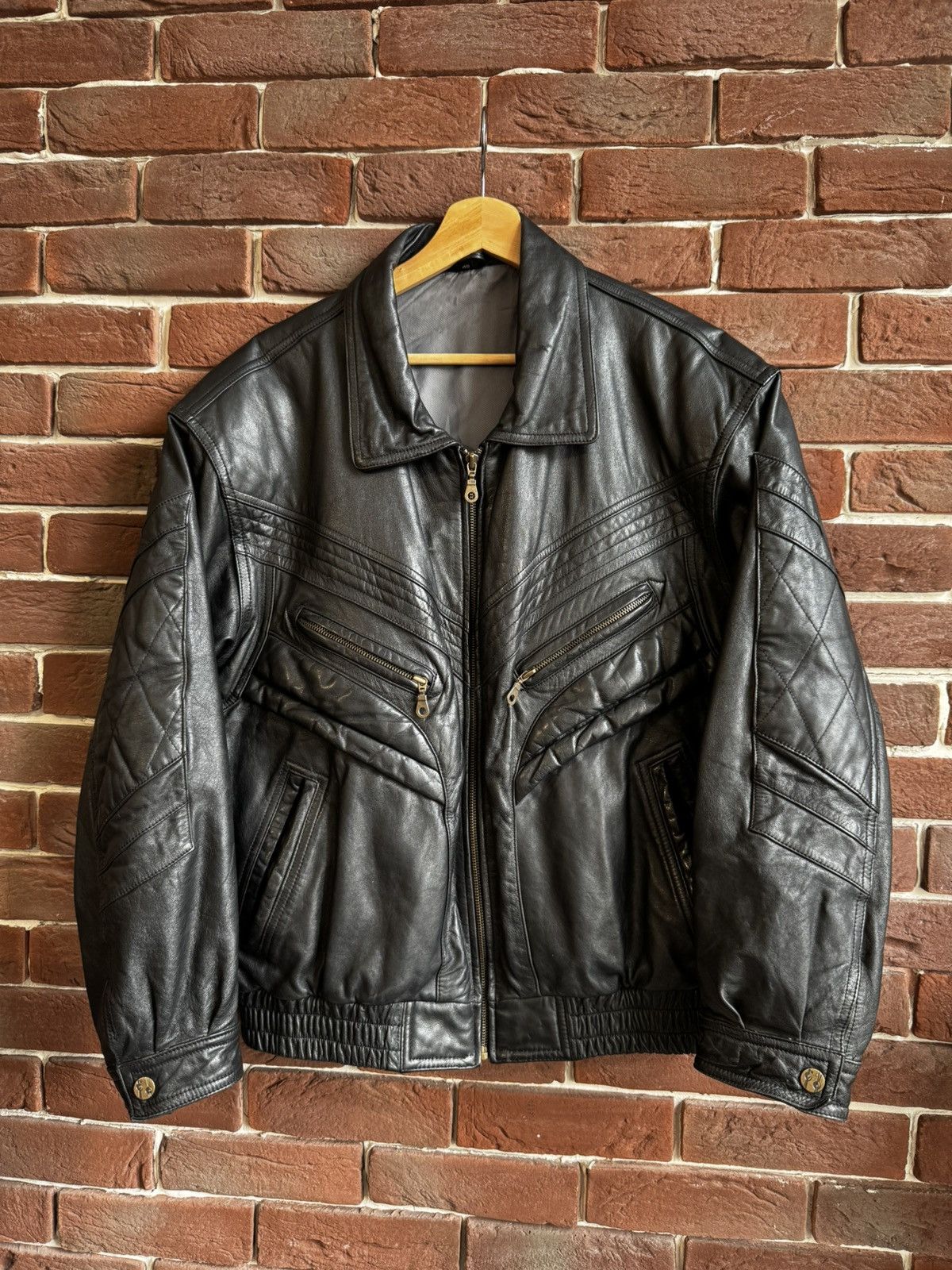Leather Vintage Genuine Real Leather Jacket High Quality Rock Punk M Size US M / EU 48-50 / 2 - 1 Thumbnail