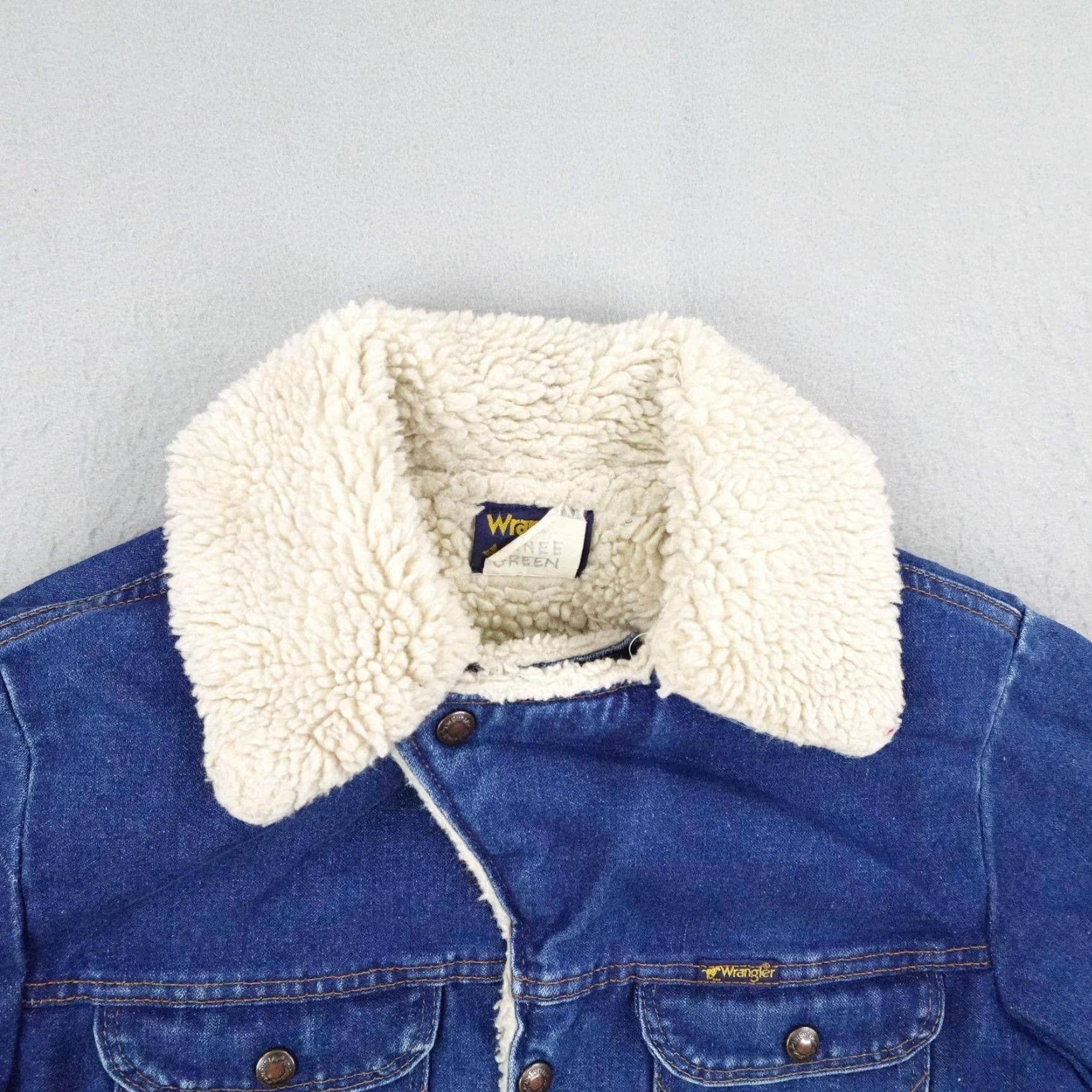 Wrangler VINTAGE Wrangler Jacket Mens Medium Blue Denim Sherpa Fleece Western Coat 80s Size US L / EU 52-54 / 3 - 2 Thumbnail