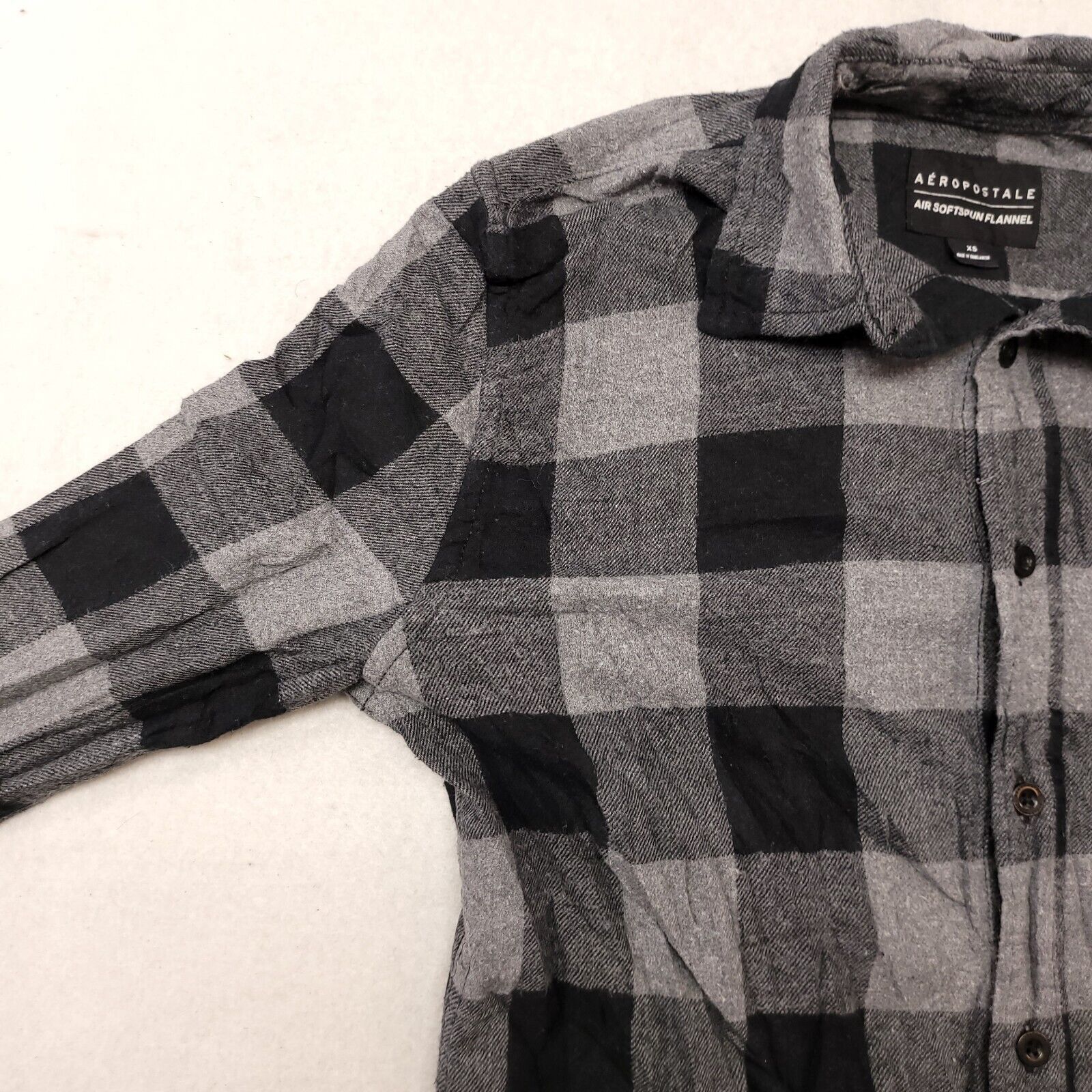 Aeropostale Aeropostale Buffalo Check Flannel Shirt Mens Size XS Gray Size US XS / EU 42 / 0 - 4 Thumbnail