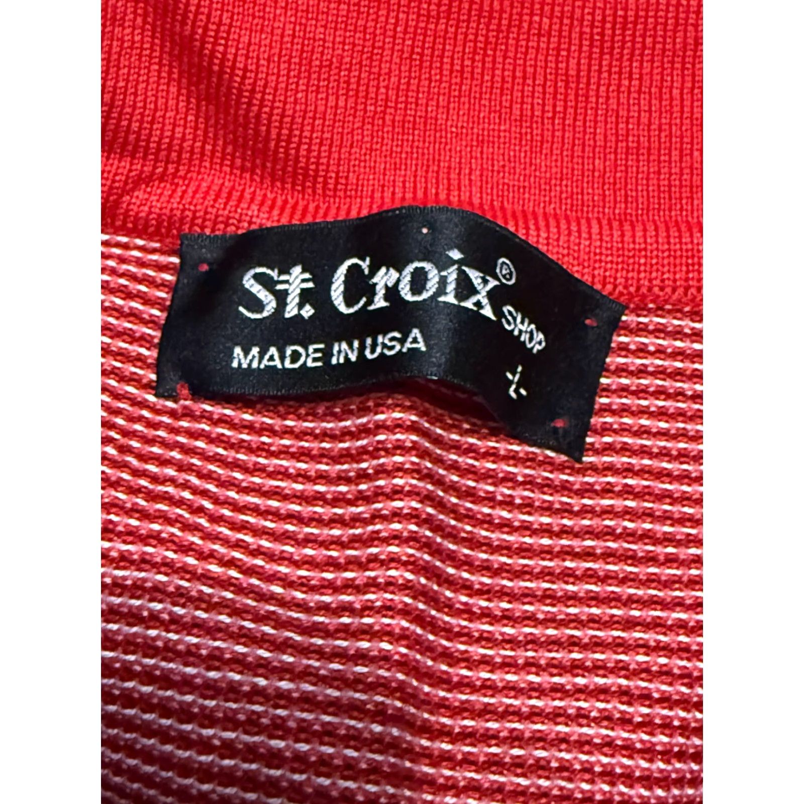 Vintage St. Croix Shirt Men's Large Red White Long Sleeve Polo Buttoned Collar Casual Vintage: No Size US L / EU 52-54 / 3 - 5 Thumbnail