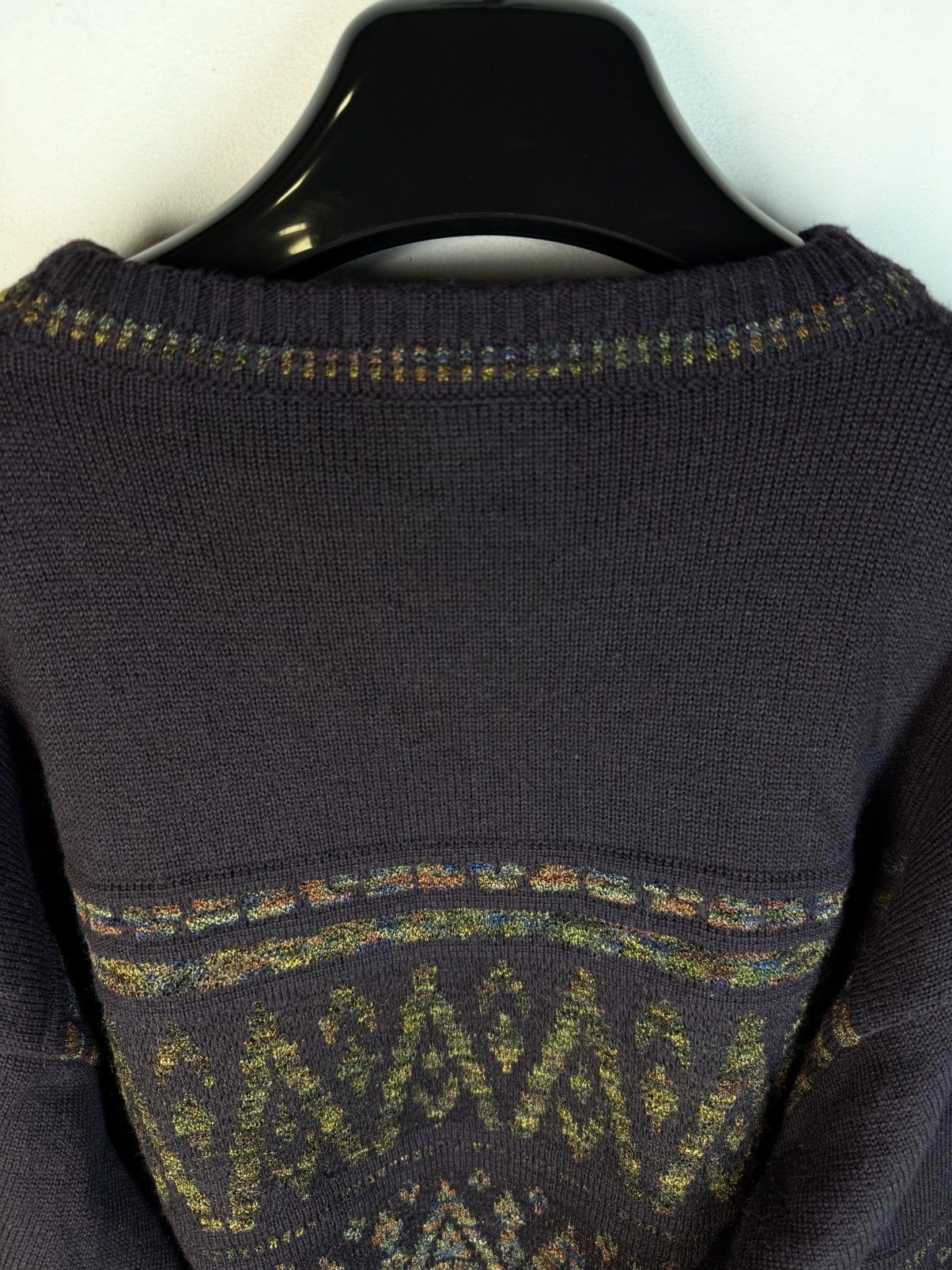 Yves Saint Laurent 90’s YSL Sweater Wool Burgundy/Green Size US L / EU 52-54 / 3 - 10 Thumbnail