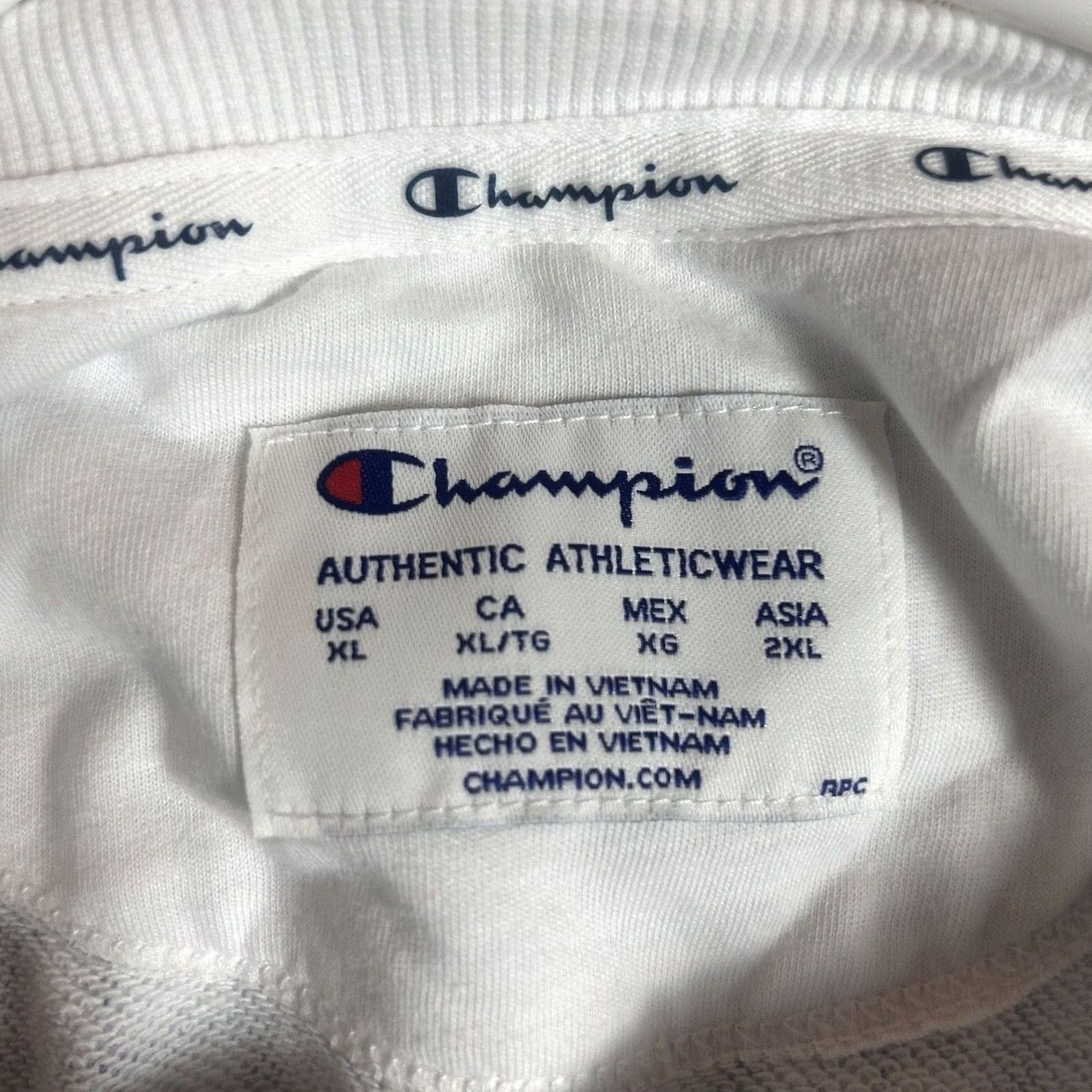 Champion Champion Women's XL Campus Pullover Hoodie Batik Blue Check Terry Crop Crew Neck Sweatshirt Hoodie, Activewear, 80s/90s Vibe, Regular Size, Women Size XL / US 12-14 / IT 48-50 - 4 Thumbnail