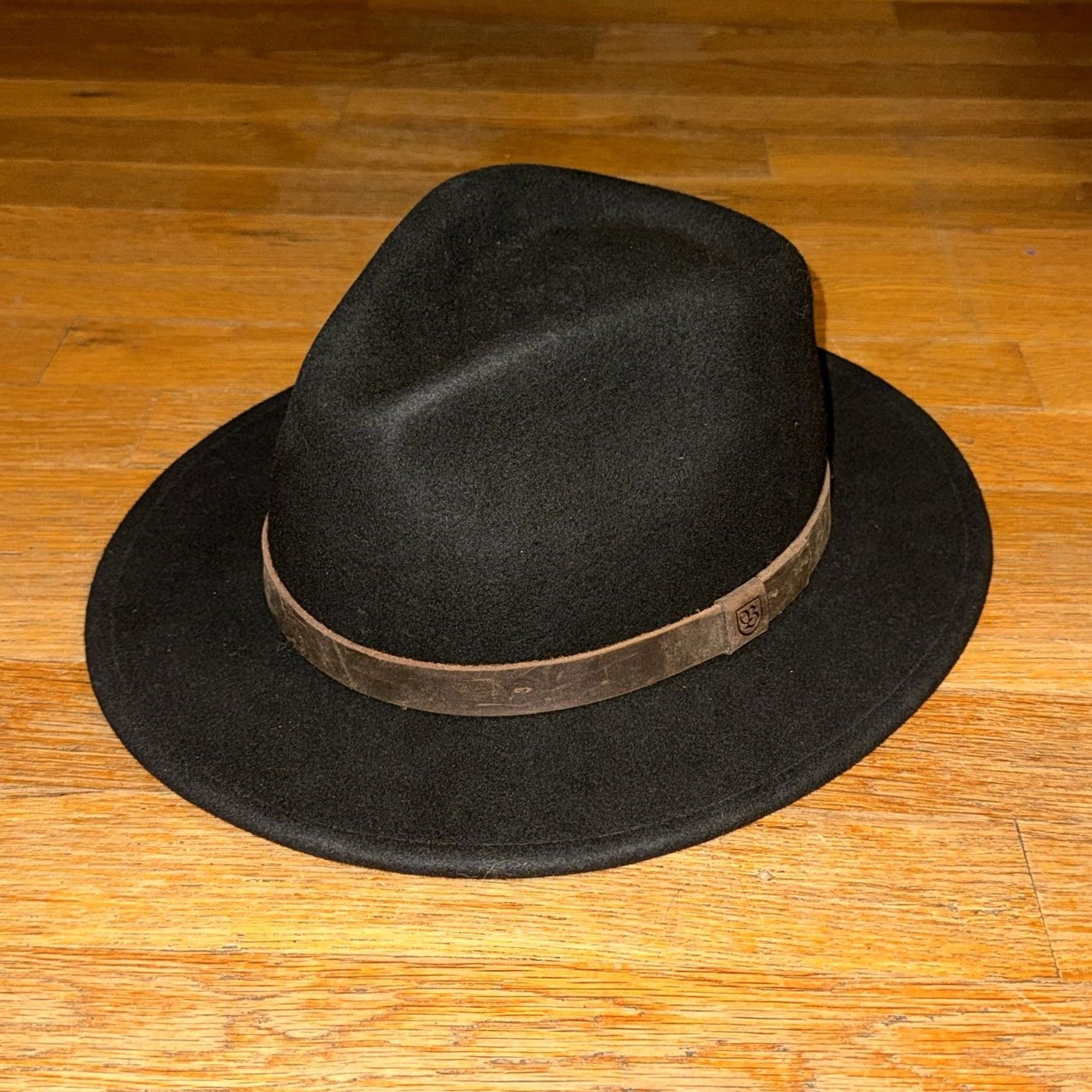 Brixton Brixton Fedora Hat Medium M Men Wool Felt Black Wide Brim 7 1/4 58cm Size ONE SIZE - 2 Thumbnail