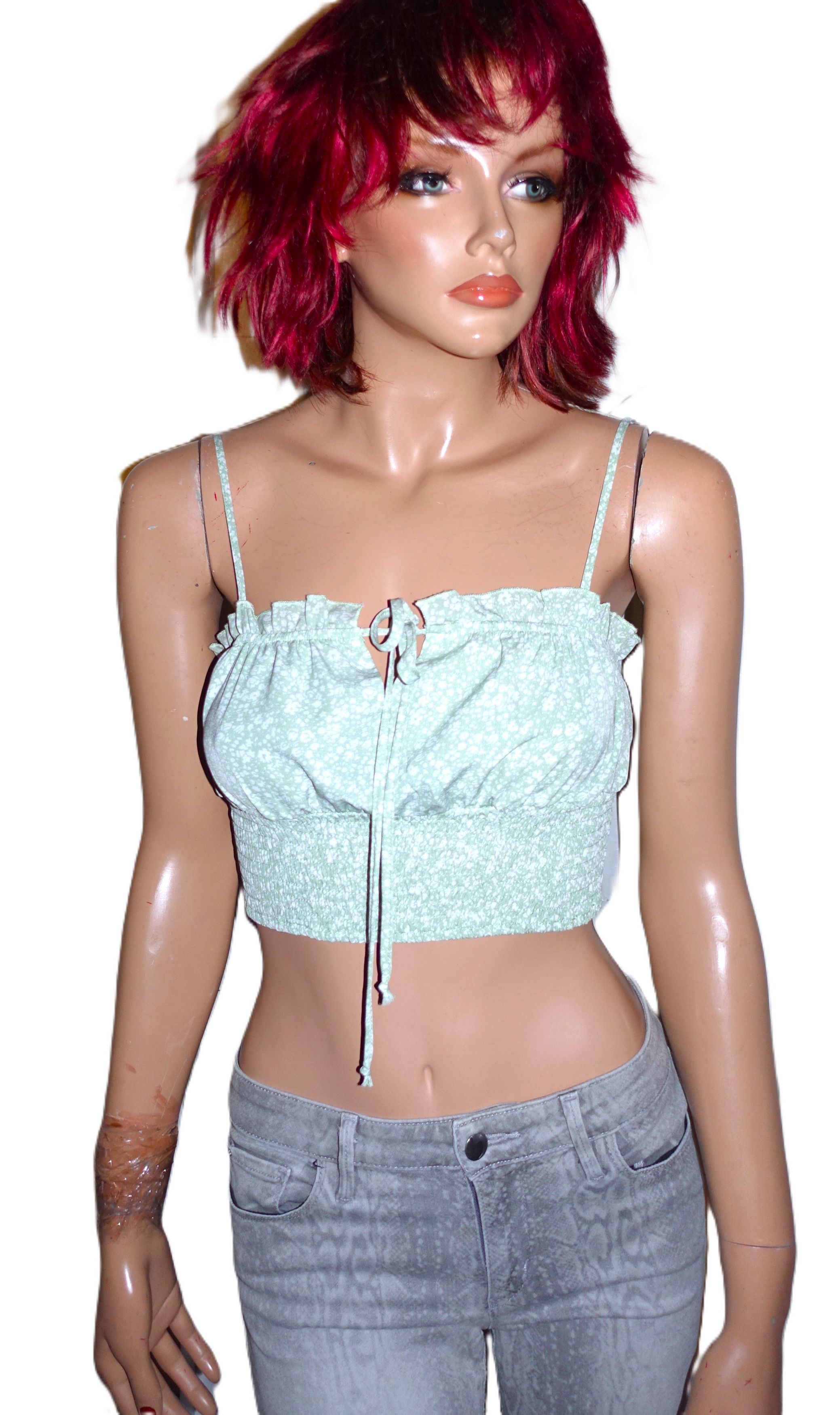 Other Papermoon Green White Cropped Tank Top M Size M / US 6-8 / IT 42-44 - 2 Thumbnail