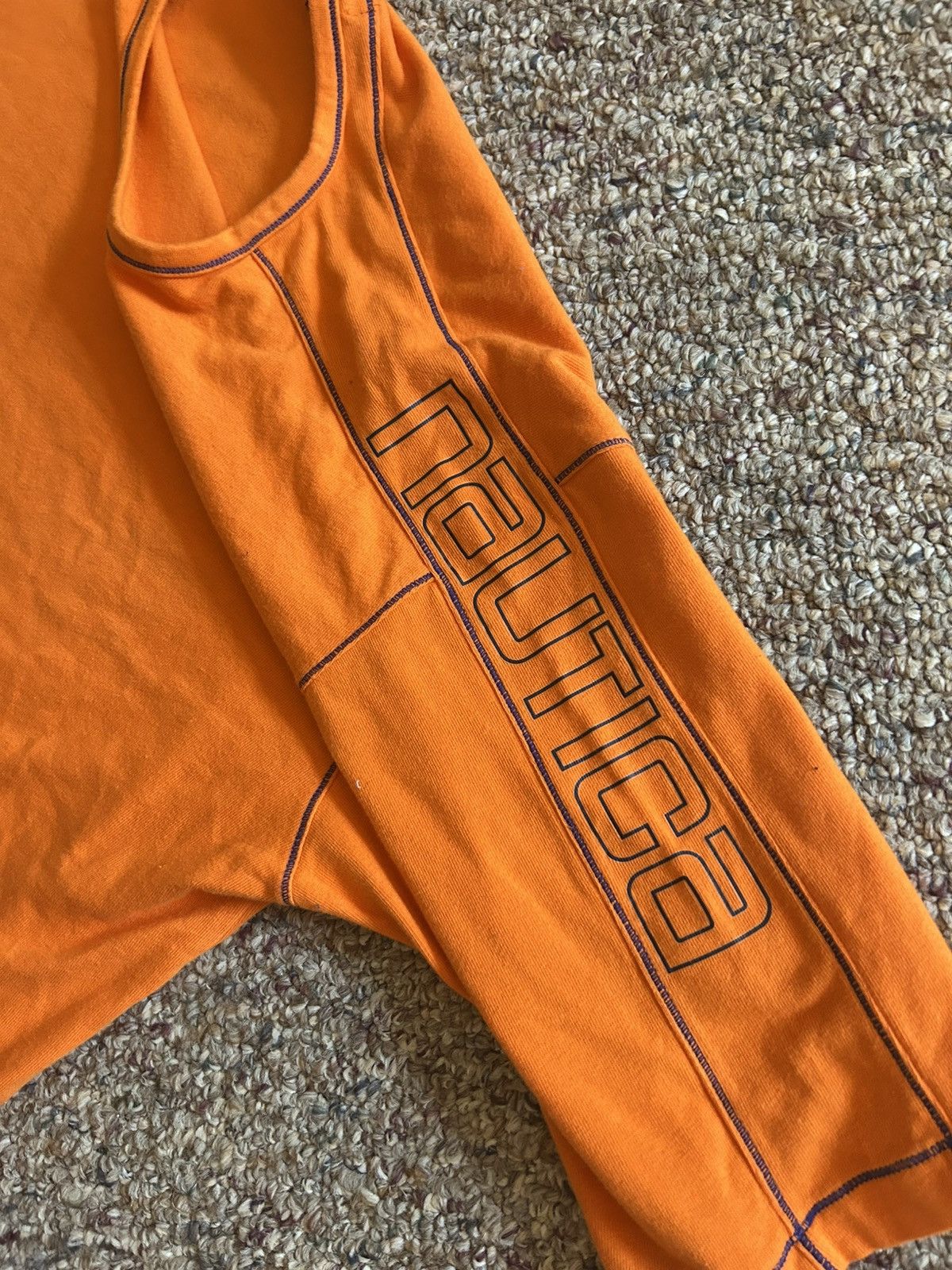 Nautica Vintage H2000 Nautica orange short sleeve surt cotton shirt Size US XL / EU 56 / 4 - 2 Thumbnail
